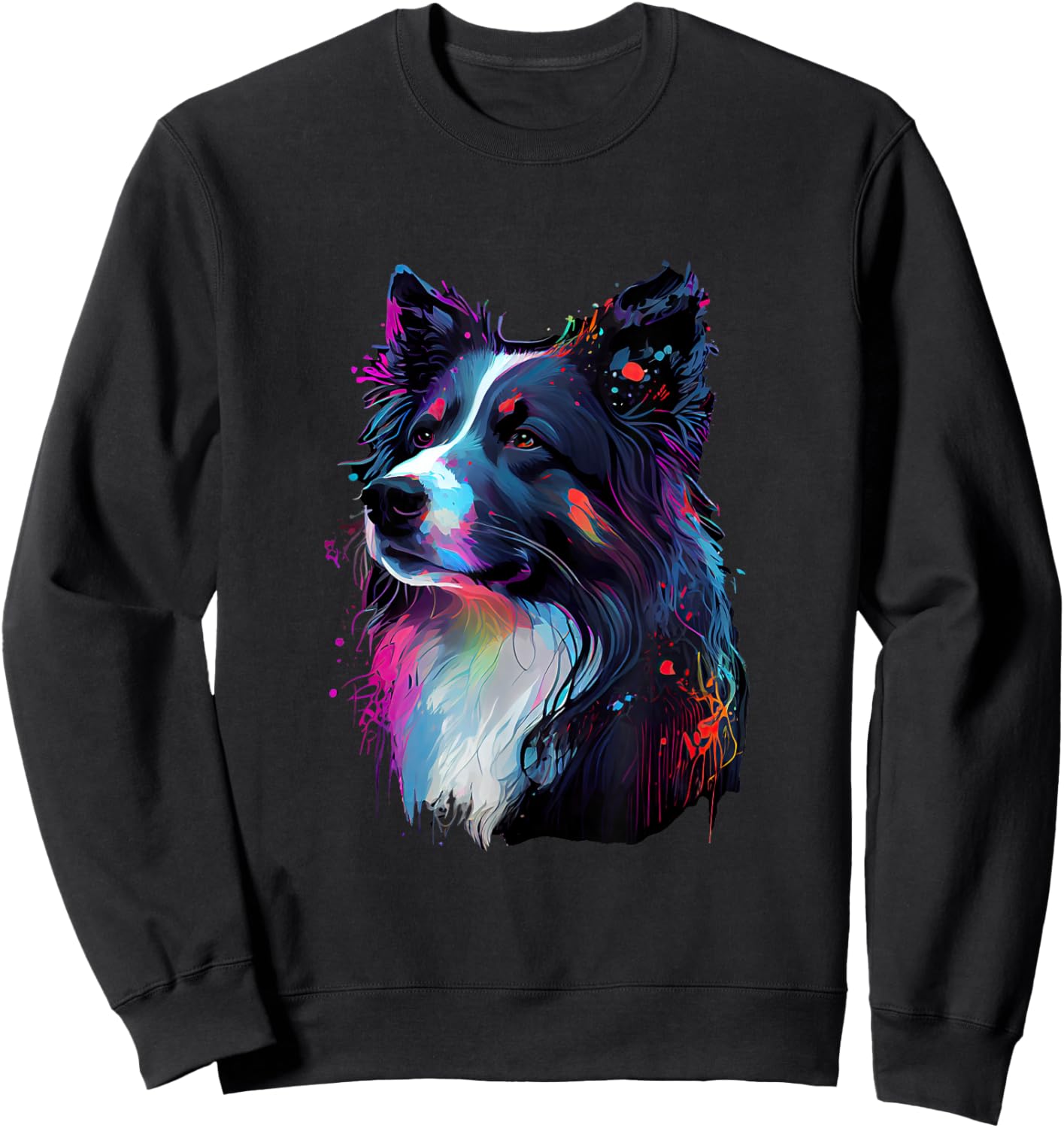 Border Collie Lovers Colorful Pop Art Border Collie Sweatshirt - Sweatshirt | Black