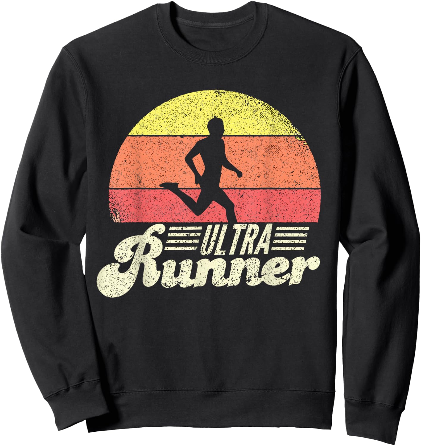 Ultra Runner Classic Retro Vintage UltraMarathon Sweatshirt - Sweatshirt | Black