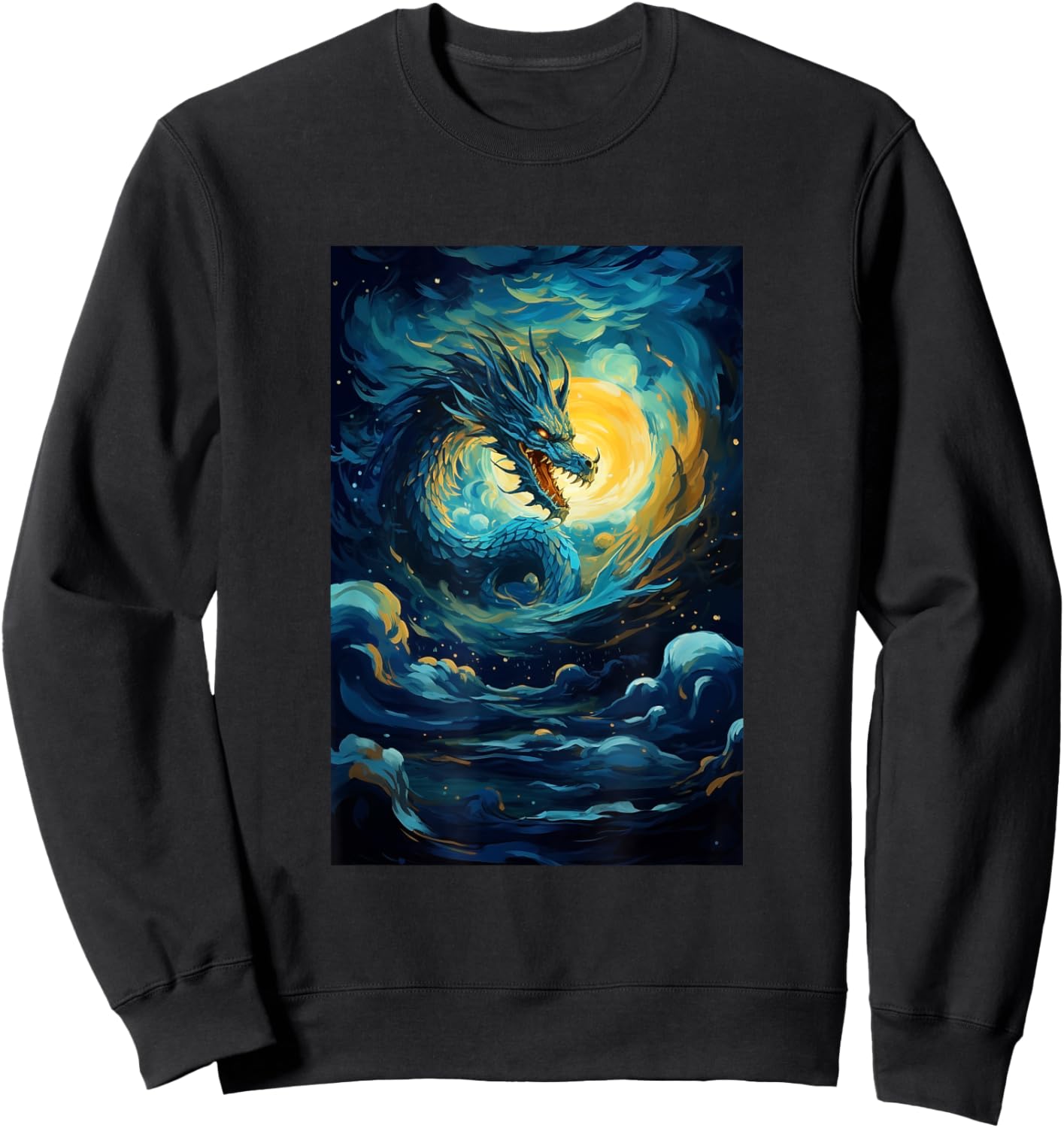 Dragon Fantasy Medieval Sweatshirt - Sweatshirt | Black