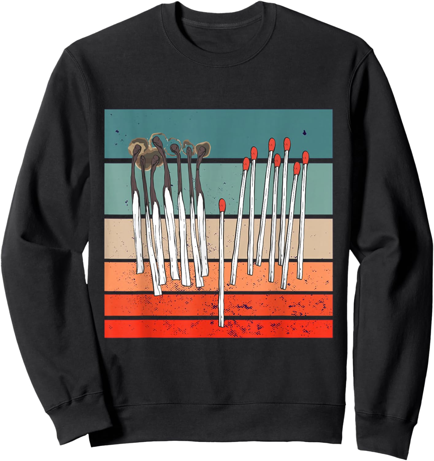 Burnt Matches Unburnt Carbonized Red Tips Sweatshirt - Sweatshirt | Black