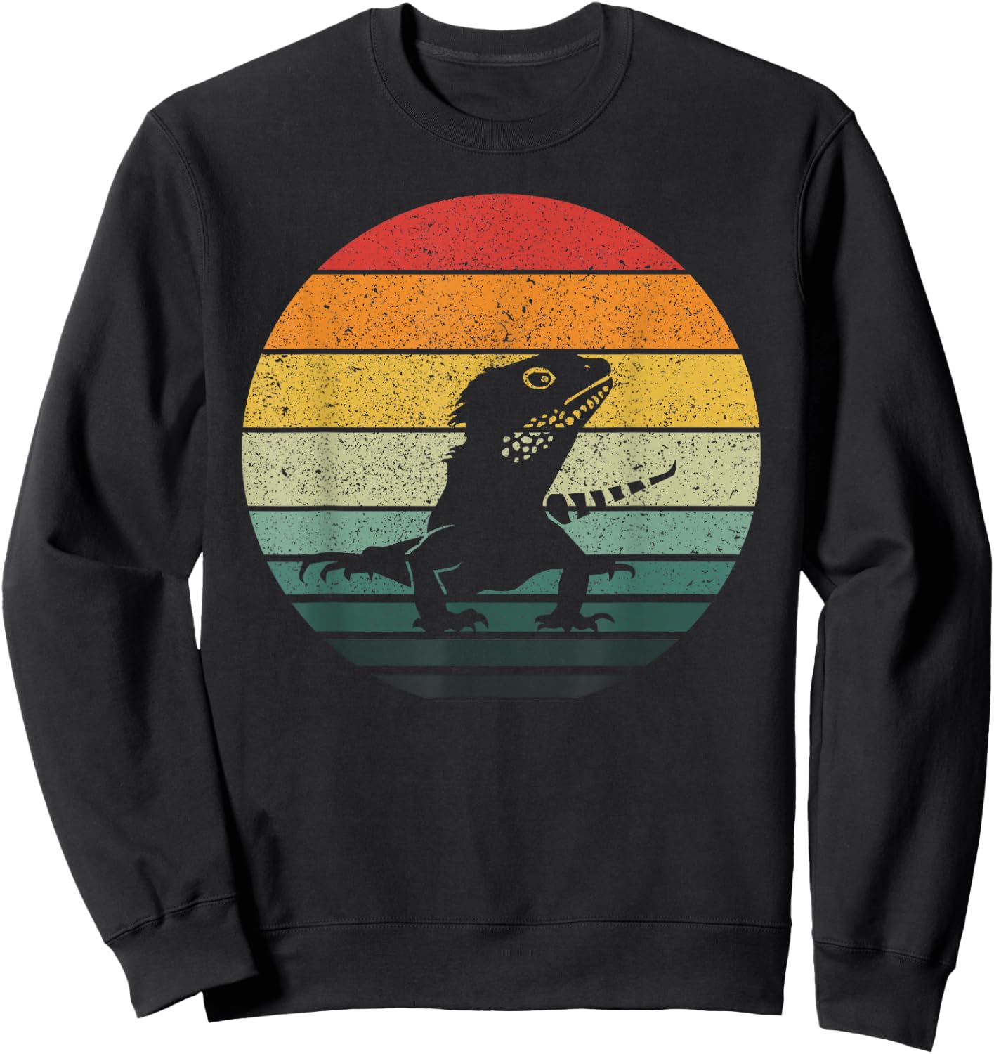 Lizard 60s 70s Art Vintage Lizard Retro Design Sweatshirt - Sweatshirt | Black