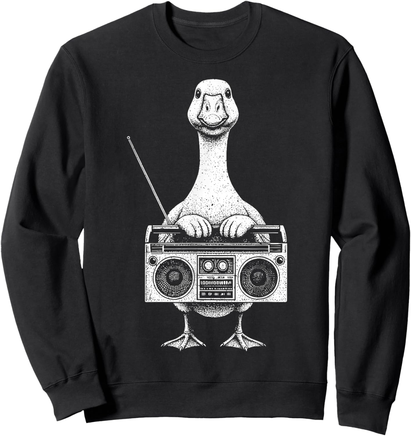 Goose Boombox Goose Box Radio CD Player Cassette Audio Sweatshirt - Sweatshirt | Black