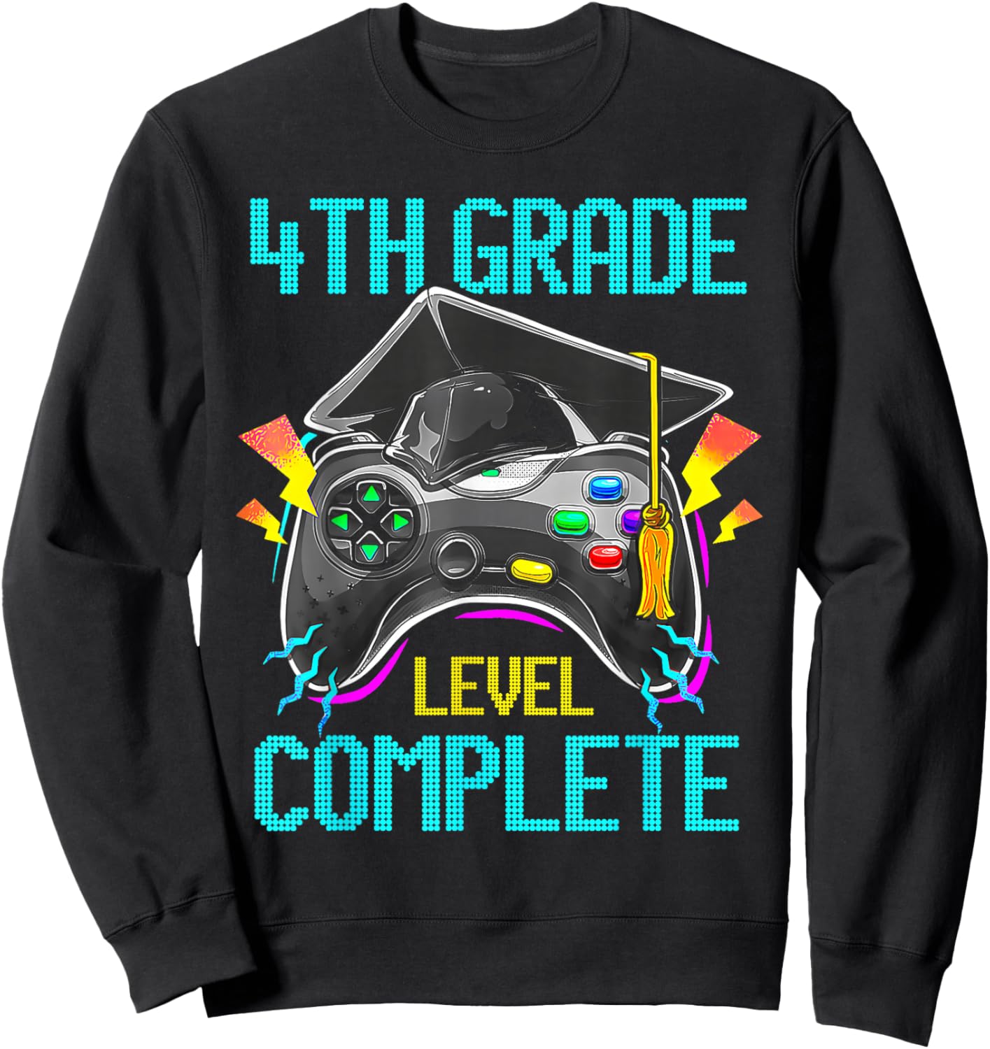 4th Grade Level Complete Last Day Of School Graduate Boys Sweatshirt - Sweatshirt | Black