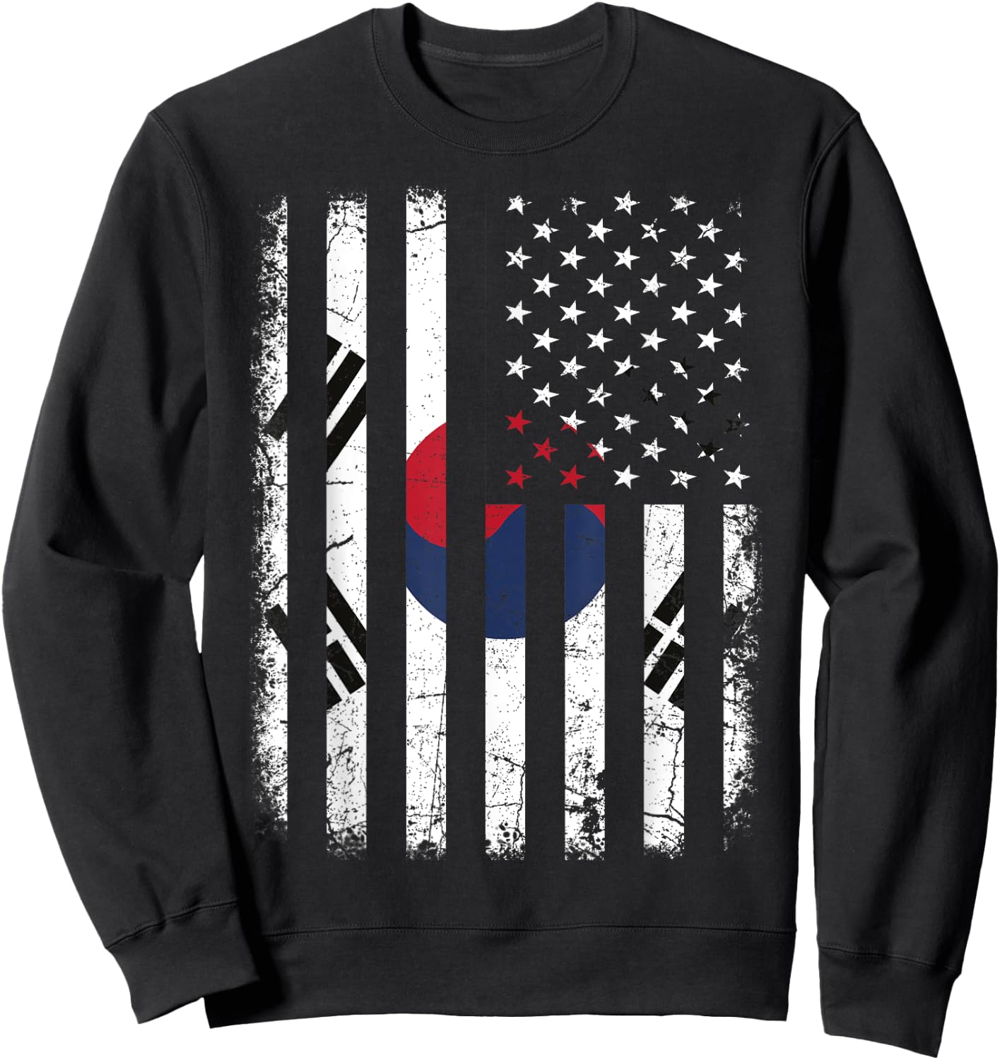 South Korean American Flag South Korea America Pride Sweatshirt - Sweatshirt | Black