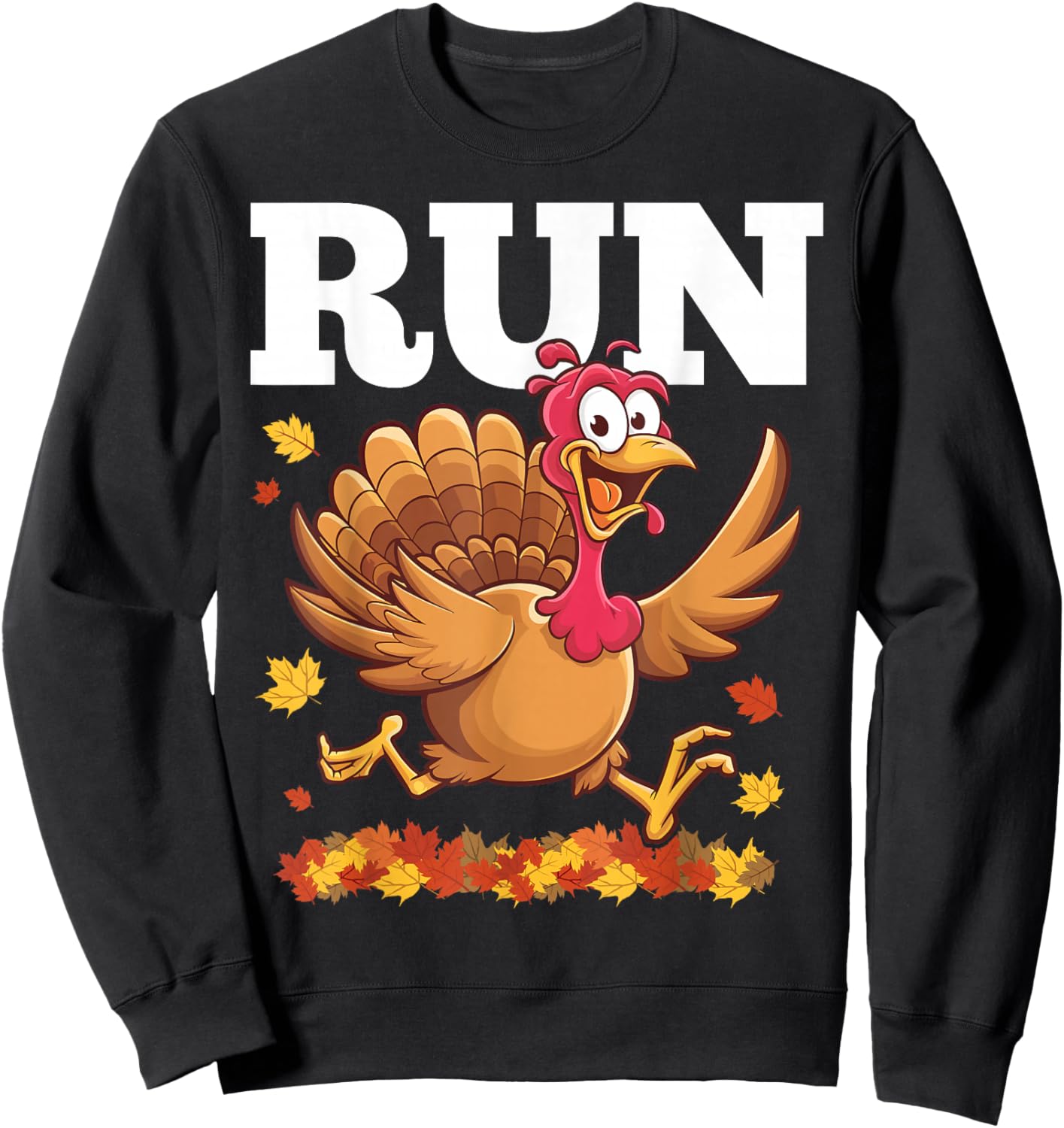 Turkey Run Costume Thanksgiving Running Turkey Trot Sweatshirt - Sweatshirt | Black