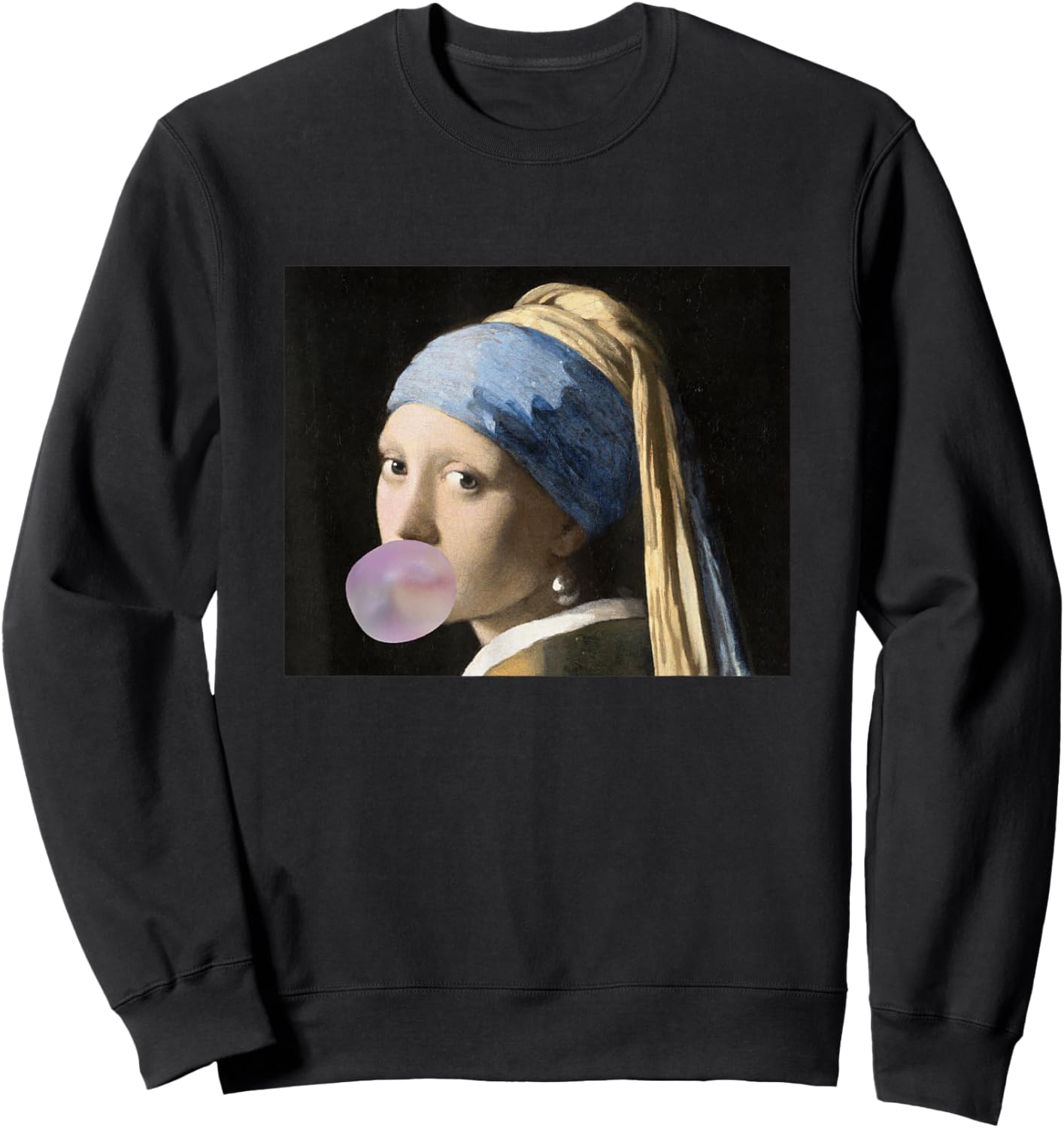 Fine Arts Vermeer Mädchen mit Kaugummi für eine Kunsthacke Sweatshirt - Sweatshirt | Black