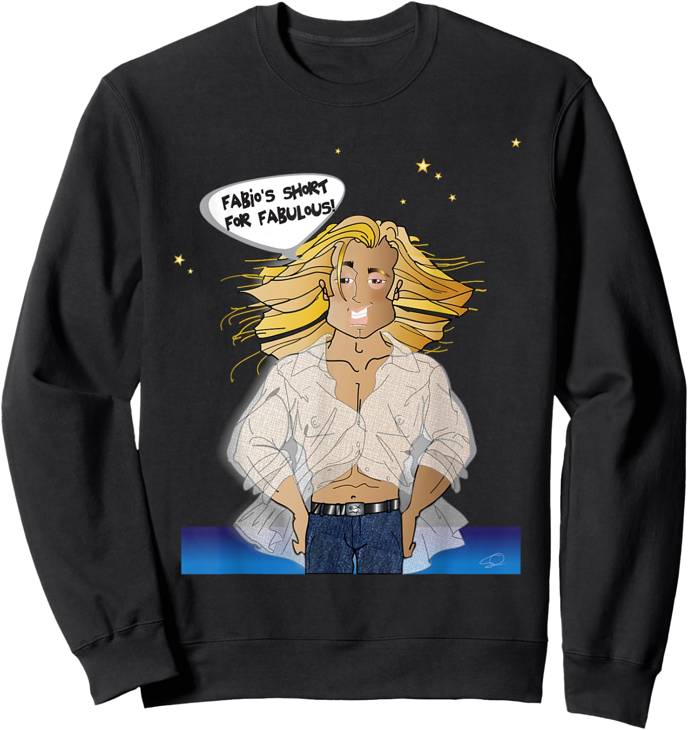 Funny Fabio "look-a-like" Sweatshirt - Sweatshirt | Black