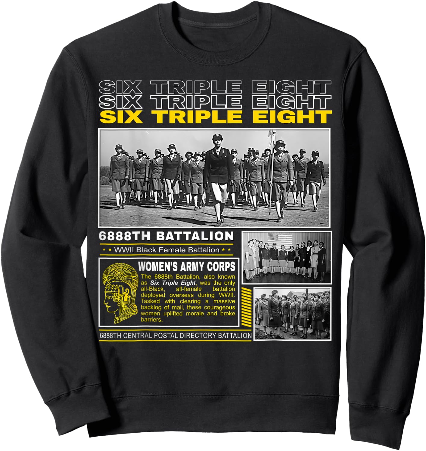 WWII Black Women’s Battalion Legacy 6888th Sweatshirt - Sweatshirt | Black