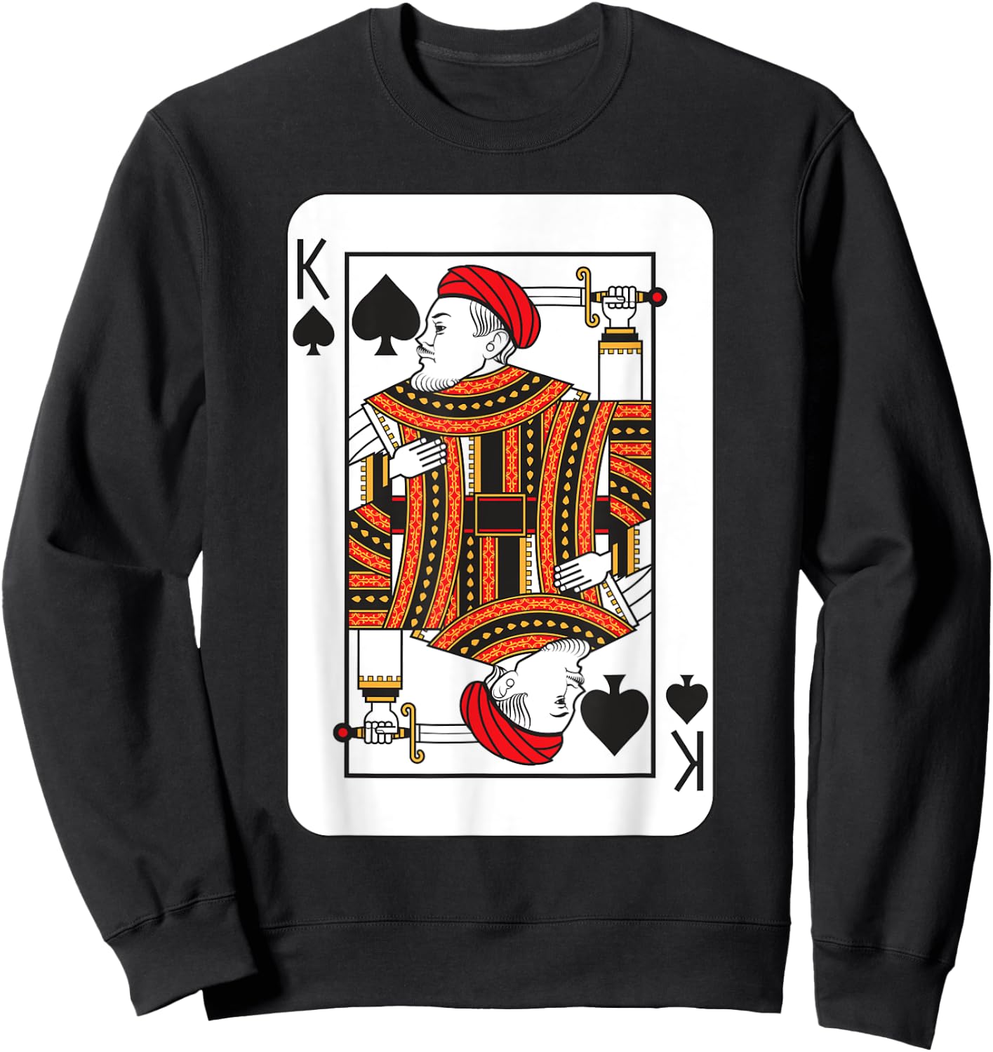 King Playing Card of Spades Halloween Costume Shirt Sweatshirt - Sweatshirt | Black