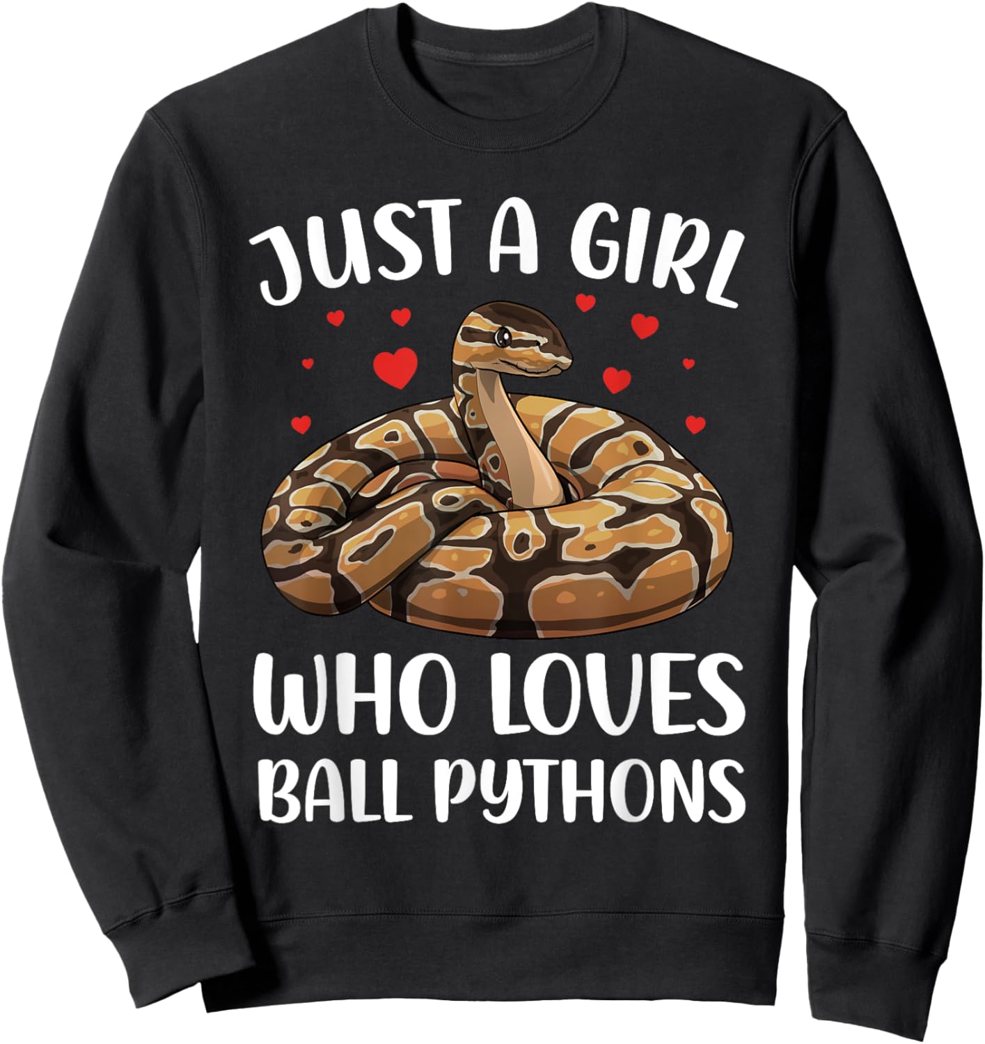 Ball Python Design For Girls Women Kids Ball Python Lover Sweatshirt - Sweatshirt | Black