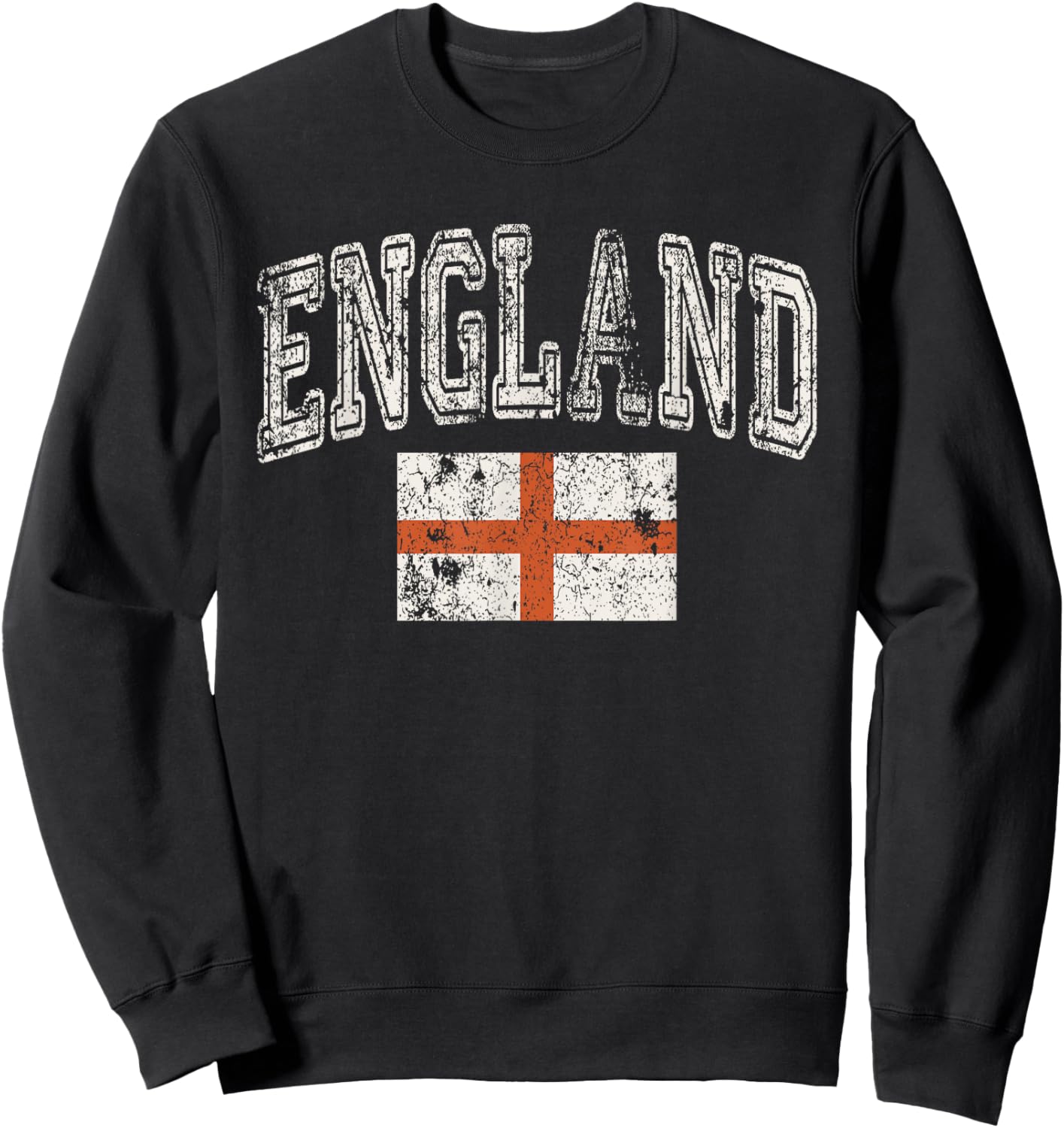 Vintage Retro Faded England Flag English Pride Sweatshirt - Sweatshirt | Black