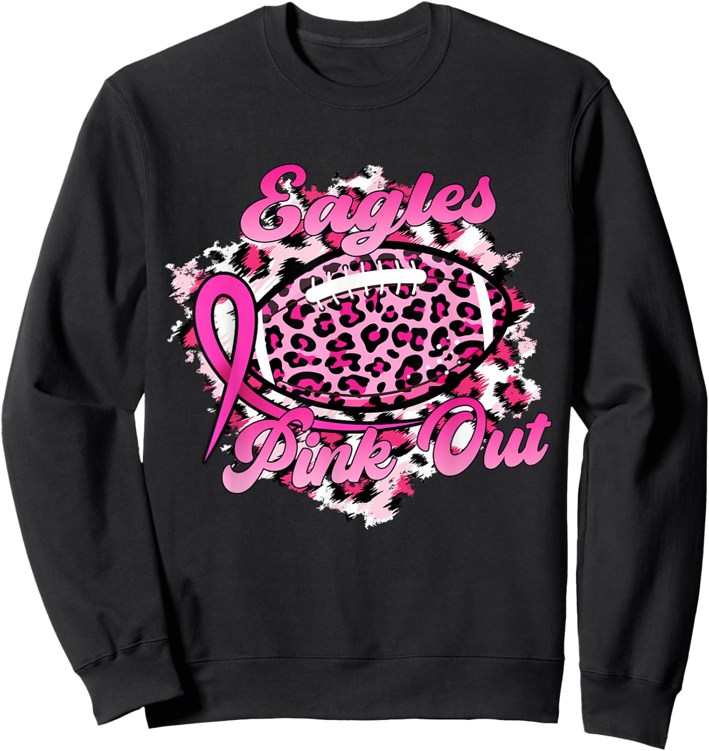 In October We Wear Pink Eagles Pink Out Sweatshirt - Sweatshirt | Black