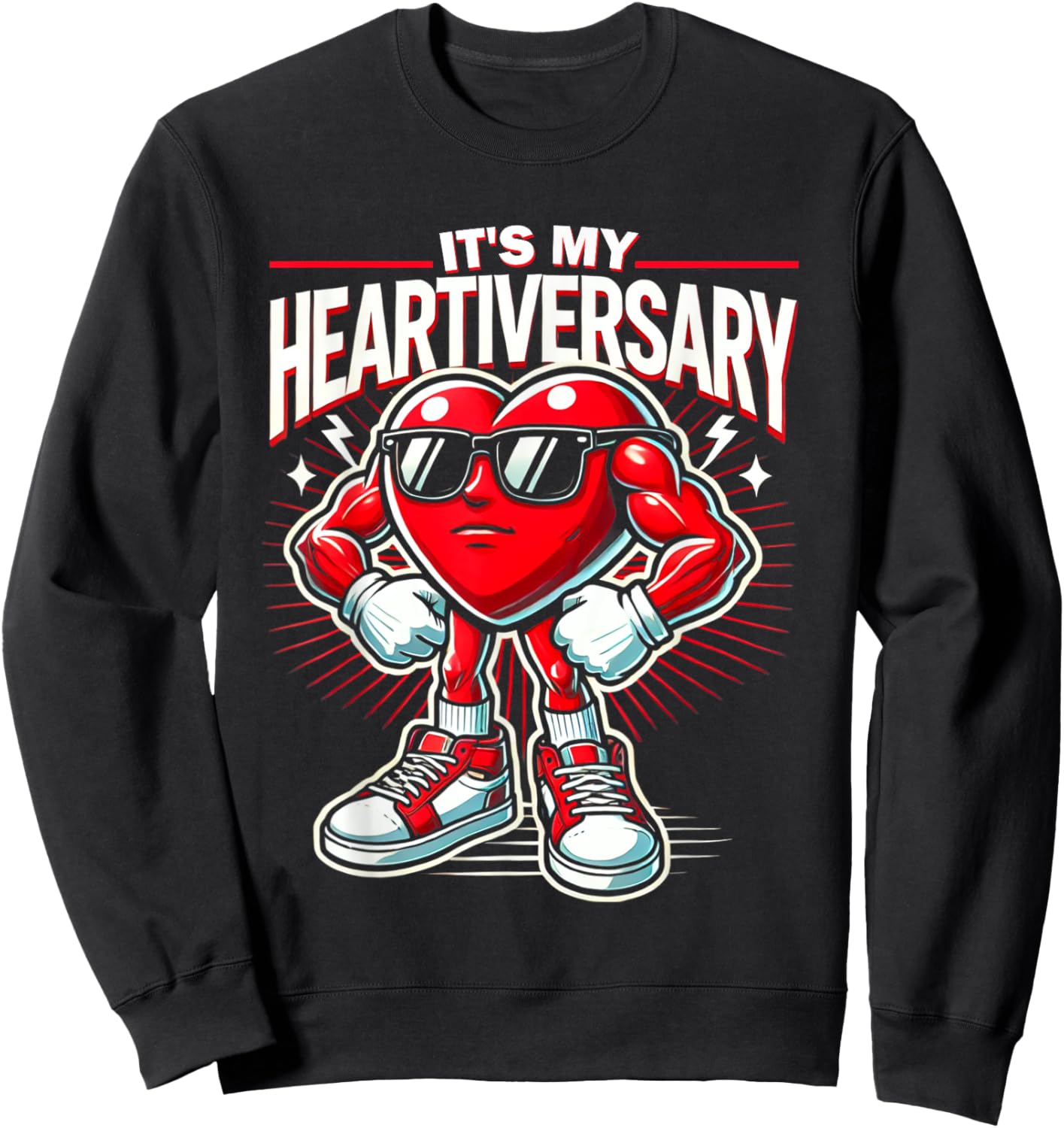 It's My Heartiversary CHD Awareness Hearts diseases Surgery Sweatshirt - Sweatshirt | Black