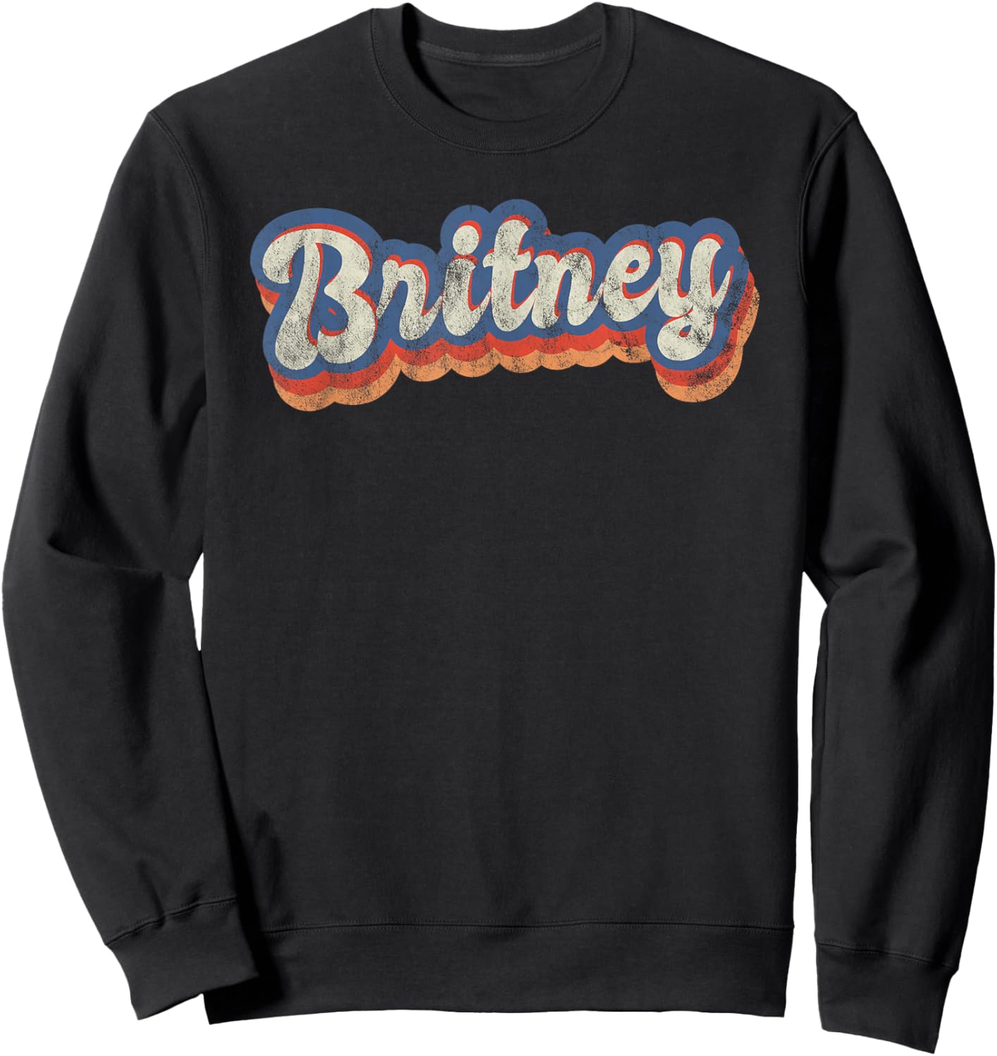 Britney Personalisiertes Namensshirt mit individuellem Schriftzug 70er Jahre Sweatshirt - Sweatshirt | Black