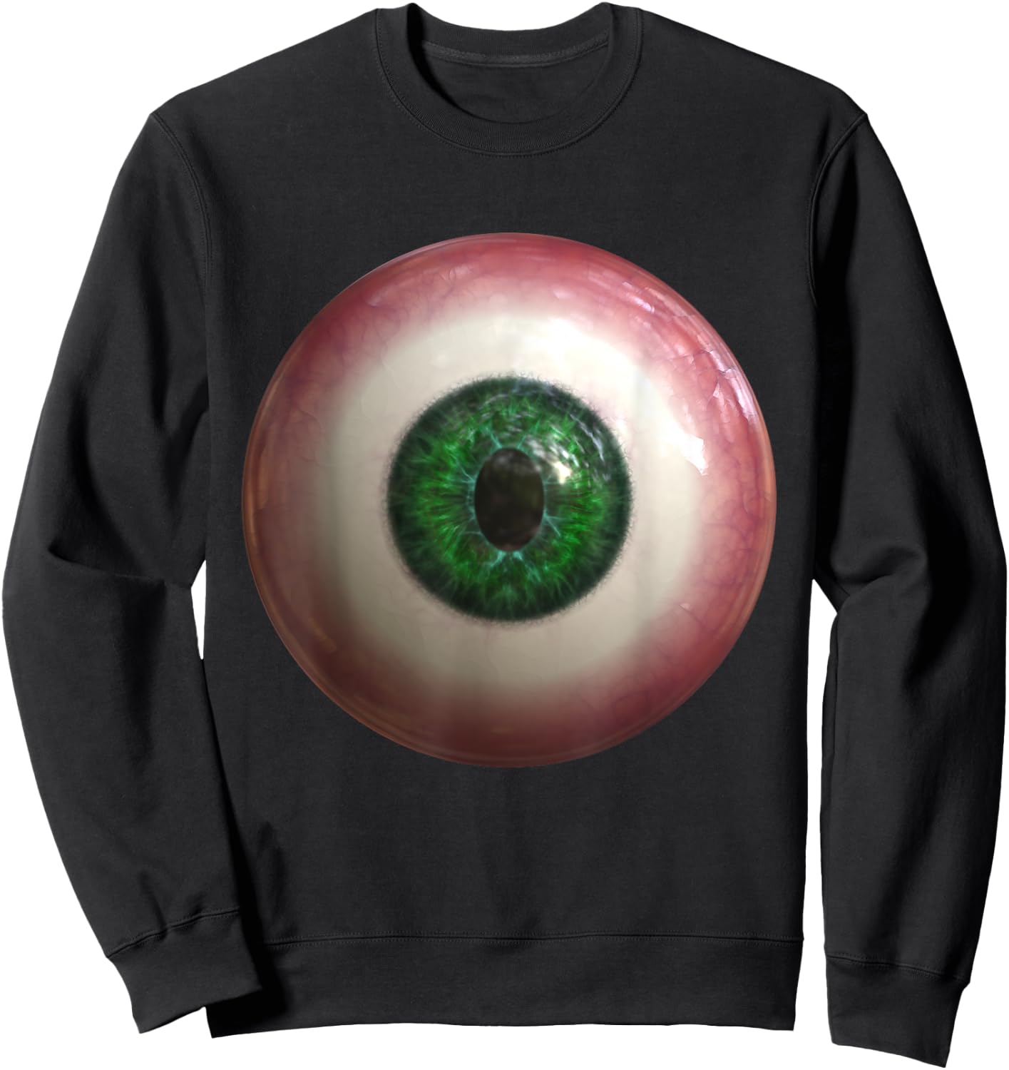 Big Green Eyeball Creepy Funny Lazy Easy Halloween Costume Sweatshirt - Sweatshirt | Black