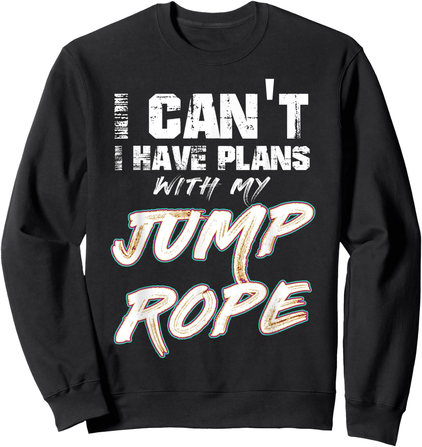 Weighted Jump Rope Double Dutch Workout Boxing Sweatshirt - Sweatshirt | Black