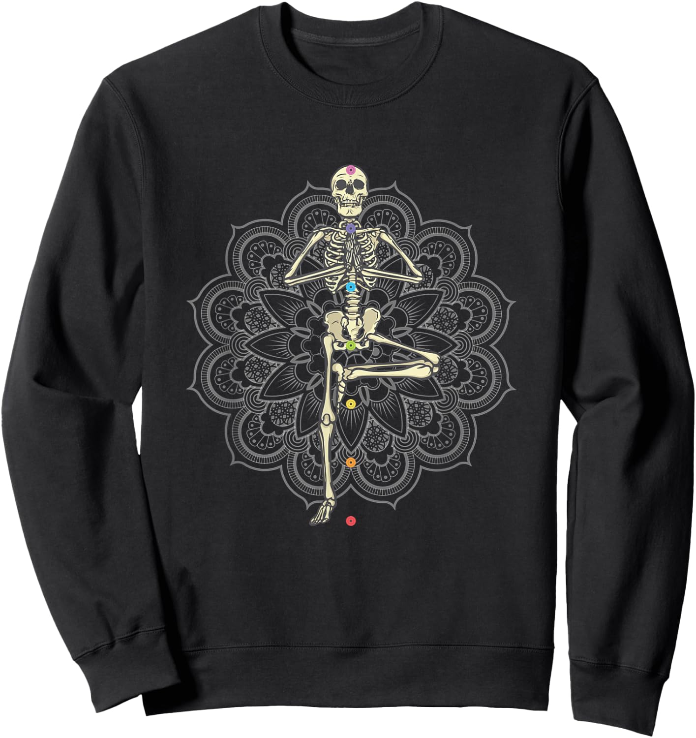 Meditating Skeleton Yoga Sweatshirt - Sweatshirt | Black