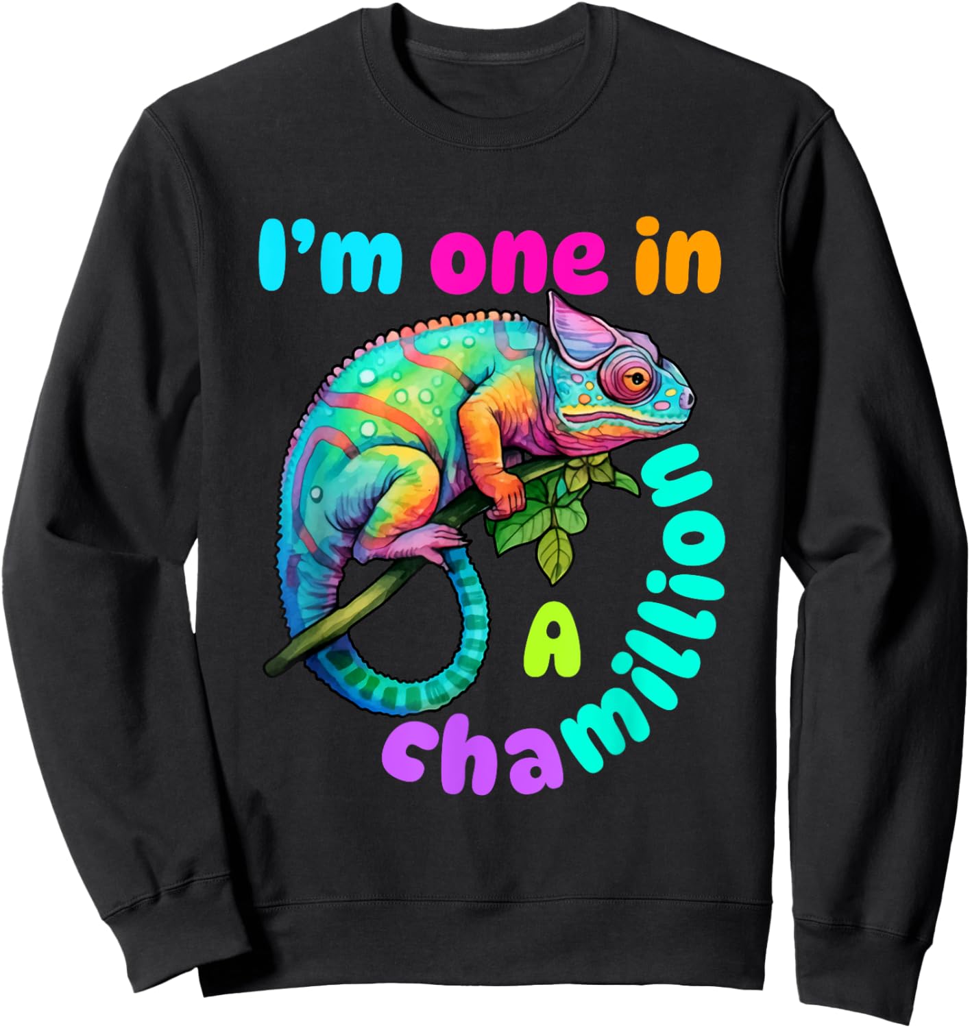 Chameleon Cute Lizard Saying Pun Kids Boys Toddlers Sweatshirt - Sweatshirt | Black