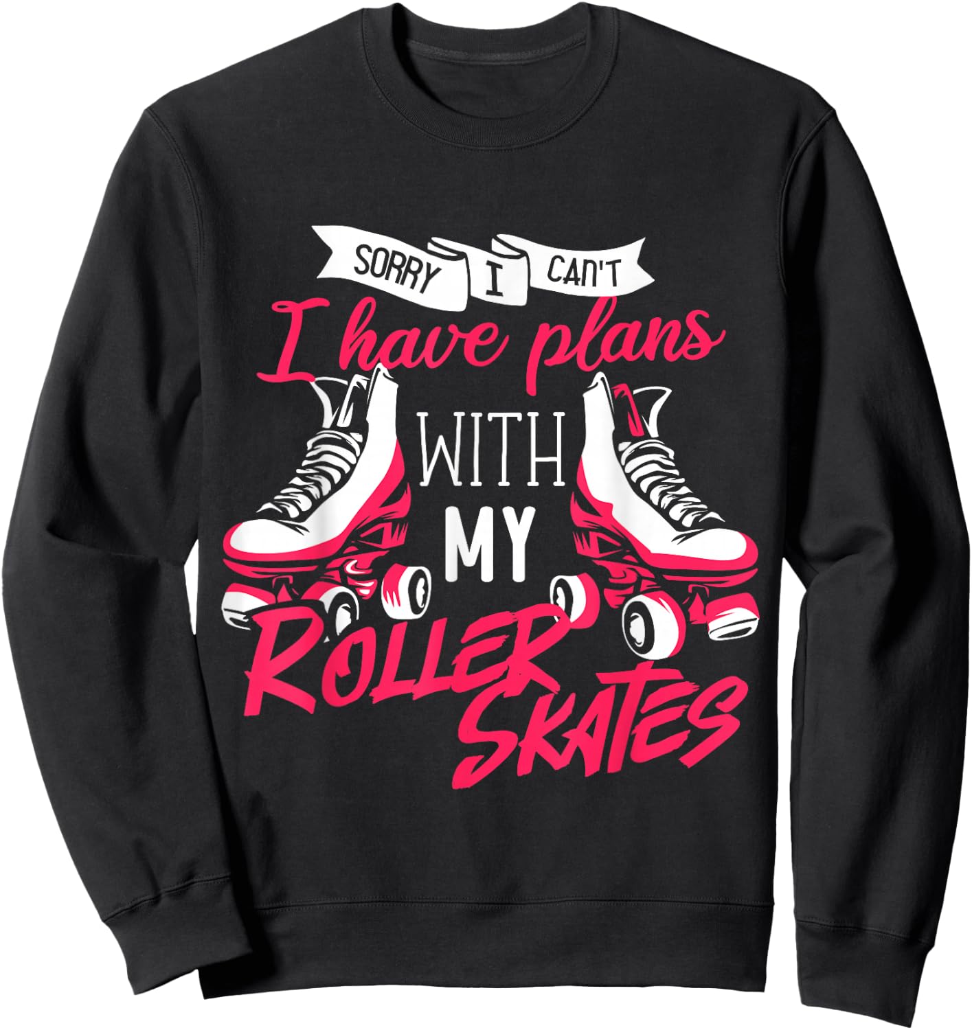 Skater Rollerblades Roller Skating Girl Design Sweatshirt - Sweatshirt | Black