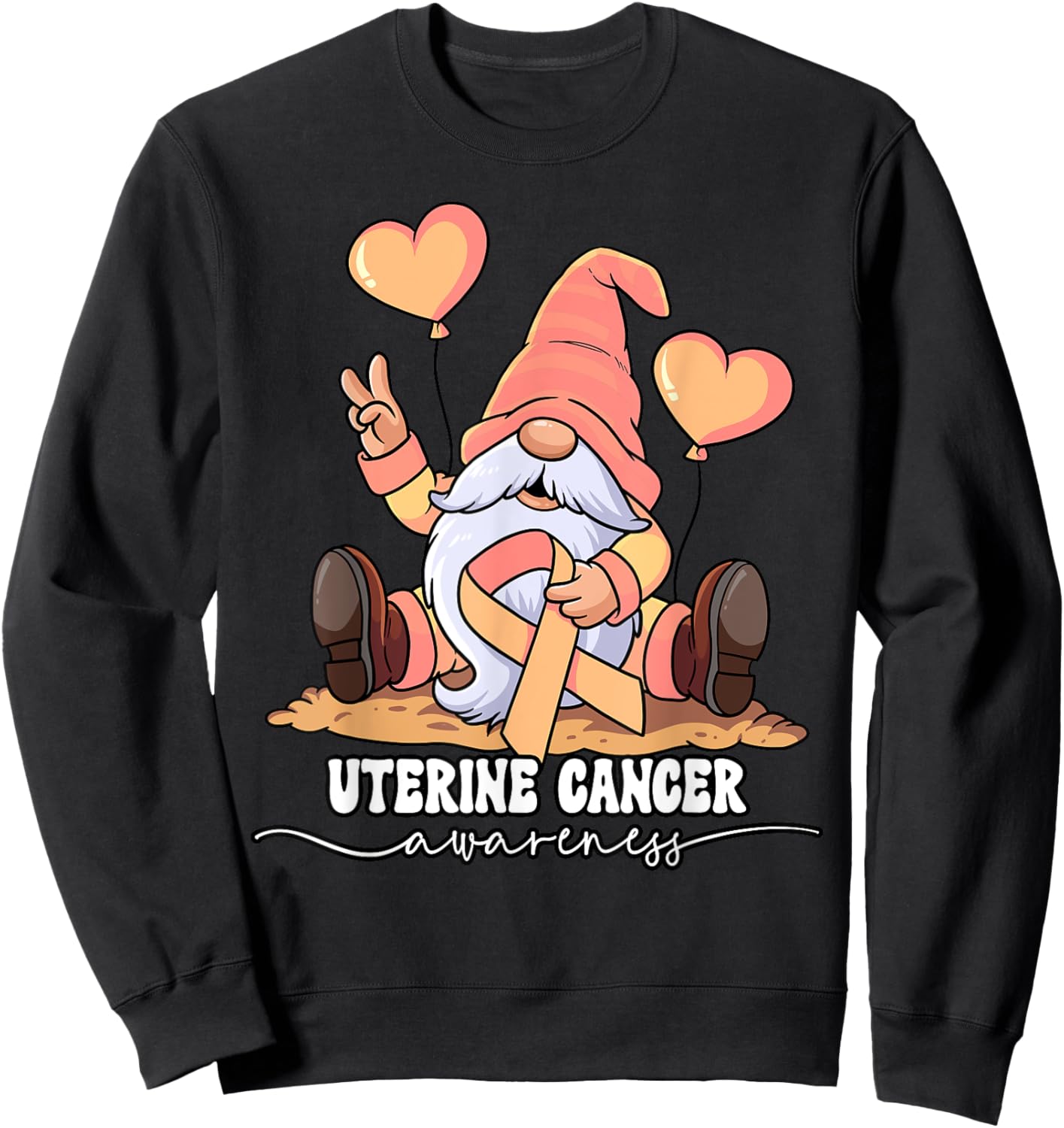 Uterine Cancer Awareness by Uterine Cancer Awareness - -Adults, Black, Small, Short Sleeve, Classic Fit Sweatshirt - Sweatshirt | Black