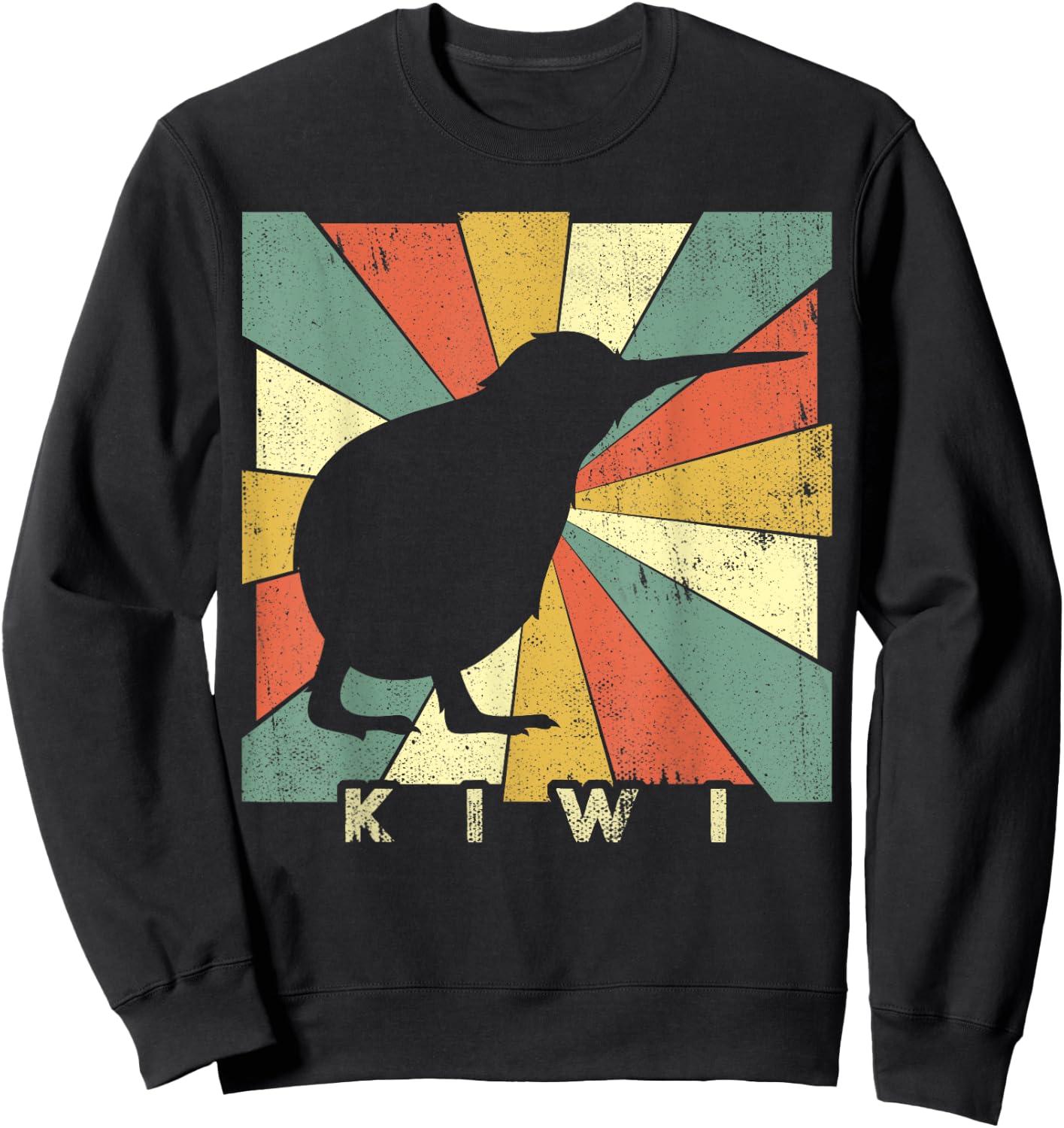 Vintage Kiwi Bird Lover Retro Style Animal Sweatshirt - Sweatshirt | Black