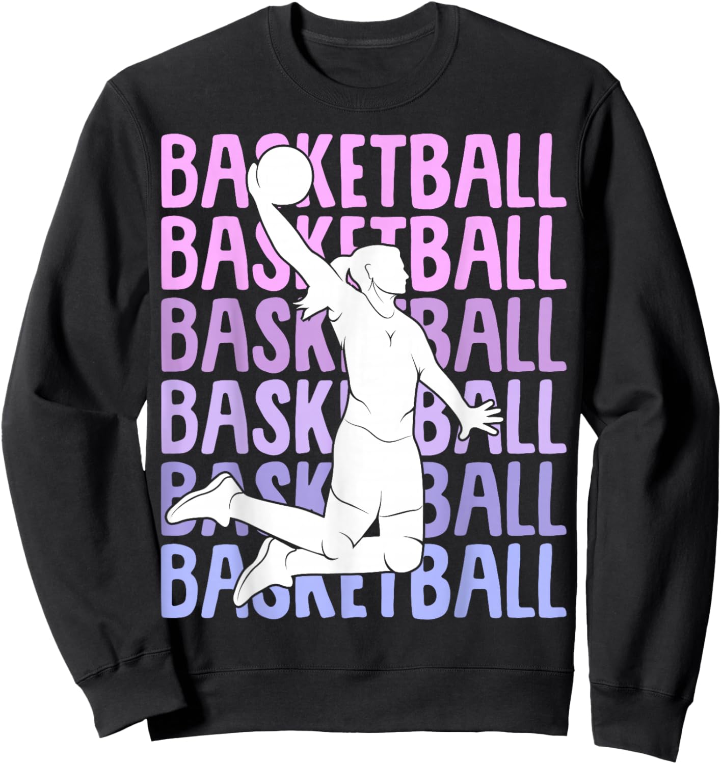 Basketball Girl Women Kids Sweatshirt - Sweatshirt | Black