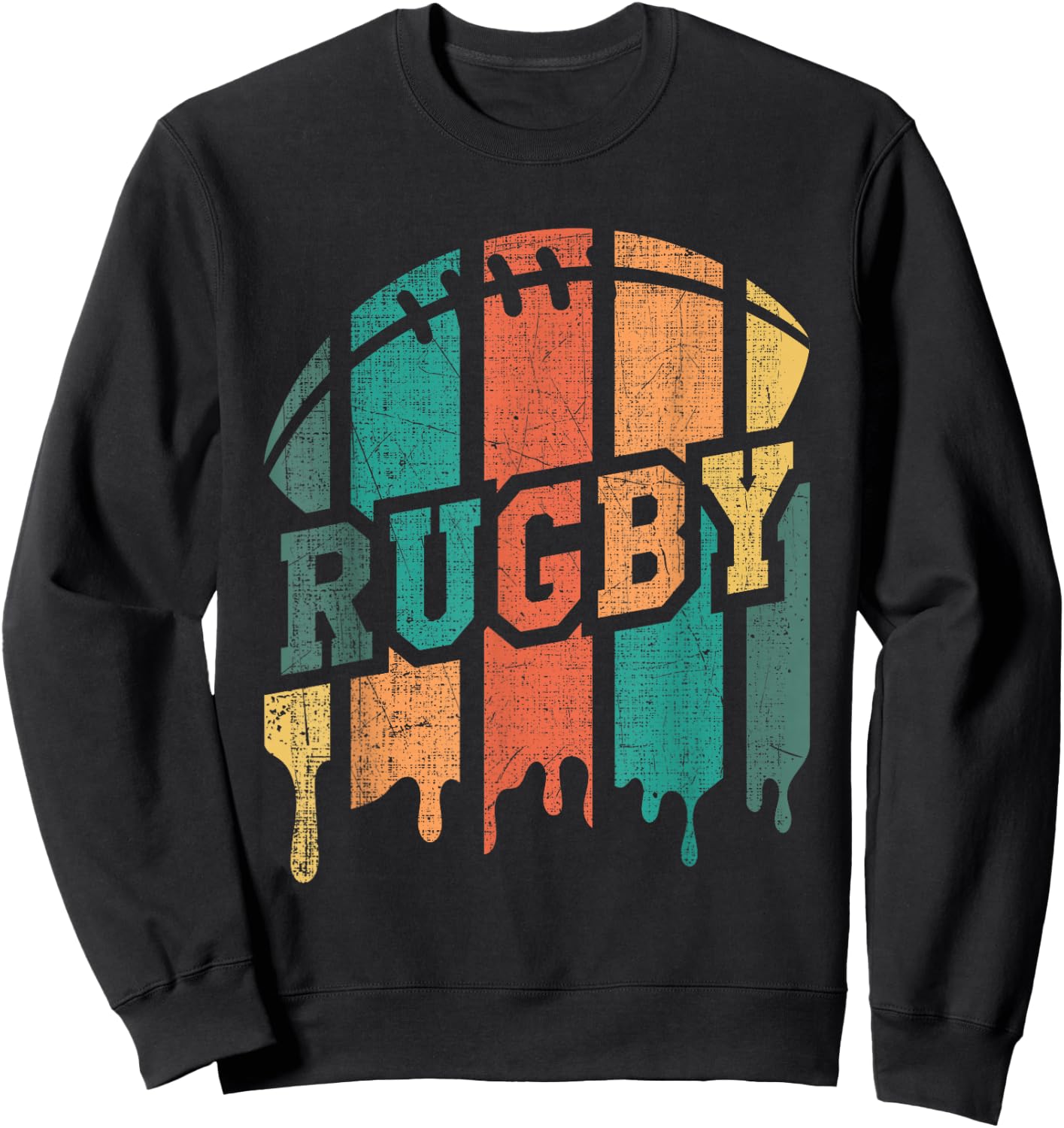 Vintage Retro Rugby Player Rugby Fan Rugby Coach Sweatshirt - Sweatshirt | Black