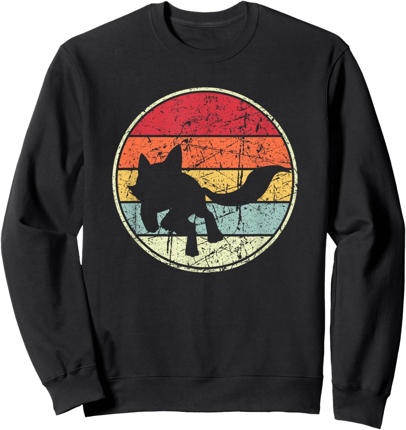 Fox Sunset, Fox Silhouette Sweatshirt - Sweatshirt | Black