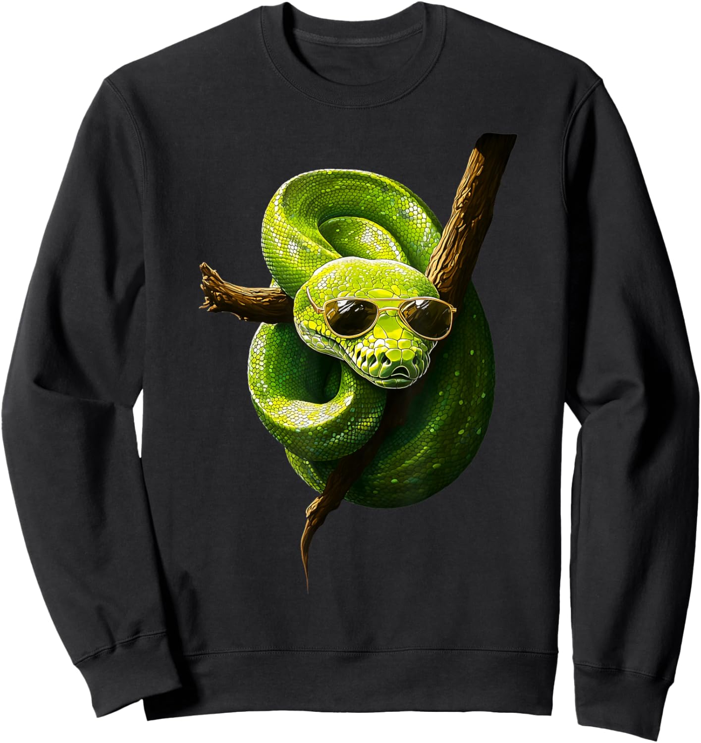 Green Tree Python Owner Reptiles for Snake Lover Sweatshirt - Sweatshirt | Black