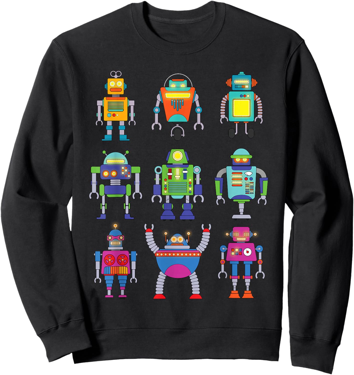 Robot Art For Boys Kids Toddler Science Robotics Engineer Sweatshirt - Sweatshirt | Black