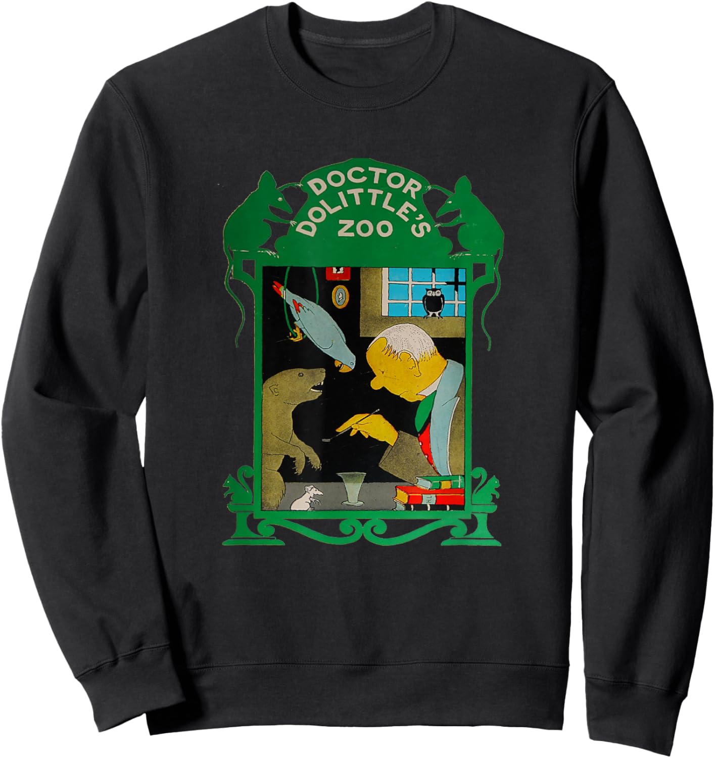 Dr Dolittle's Zoo Book Cover Sweatshirt - Sweatshirt | Black