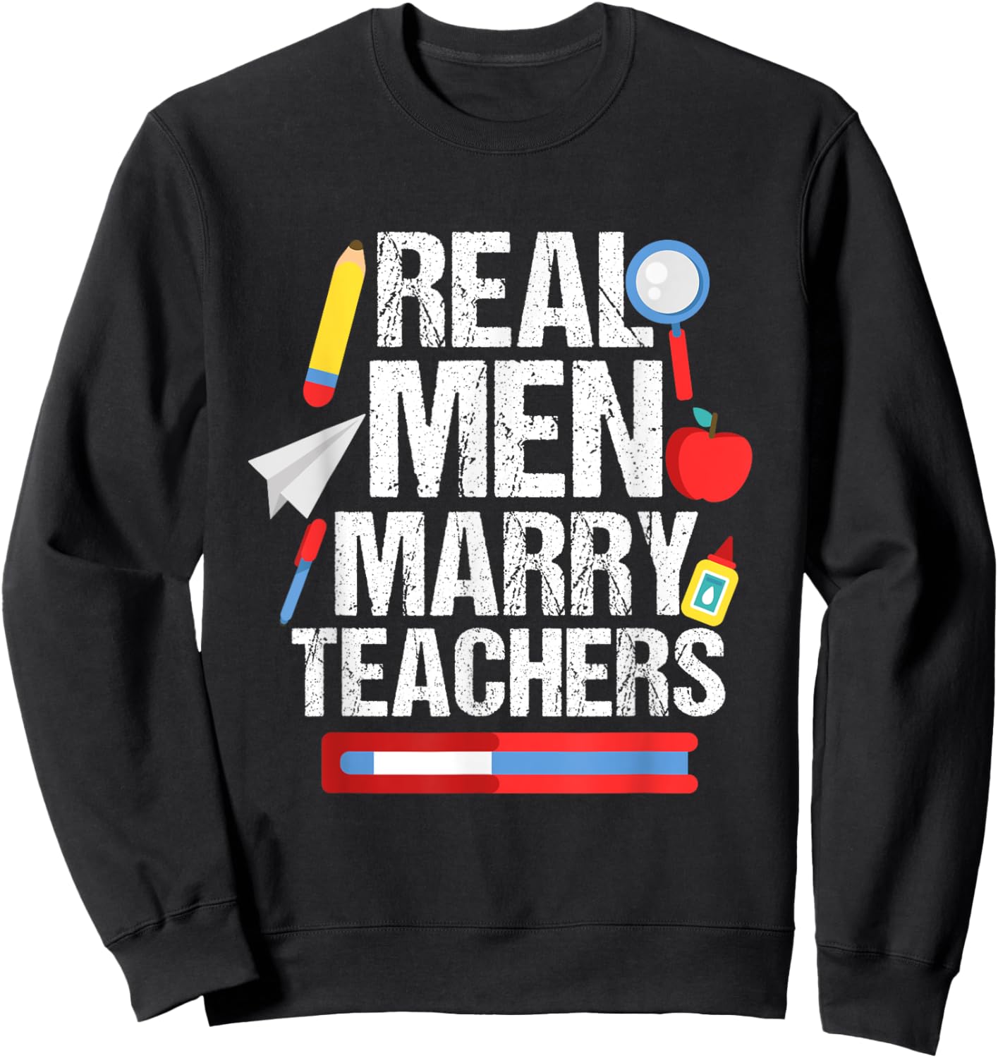 Proud Husband of Teacher Funny Marry Teacher Design Men Women Sweatshirt - Sweatshirt | Black