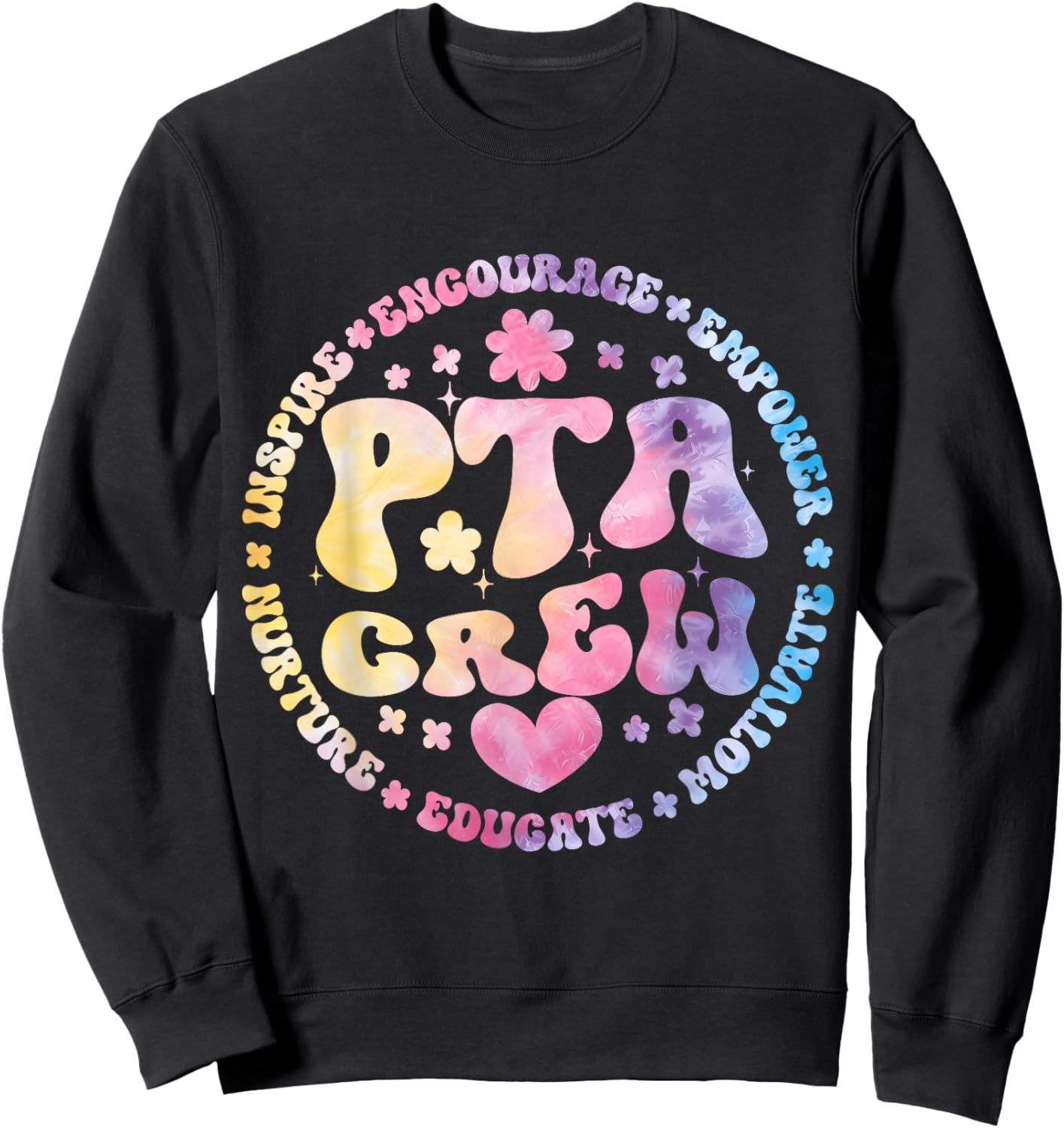 Parents Teacher Association Team Supporter PTA Crew Sweatshirt - Sweatshirt | Black