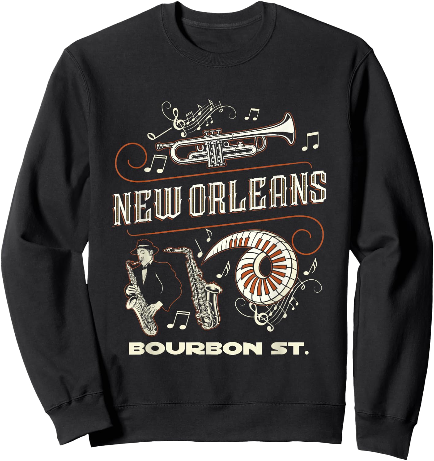 New Orleans Louisiana Jazz Festival Vintage Small Sweatshirt - Sweatshirt | Black