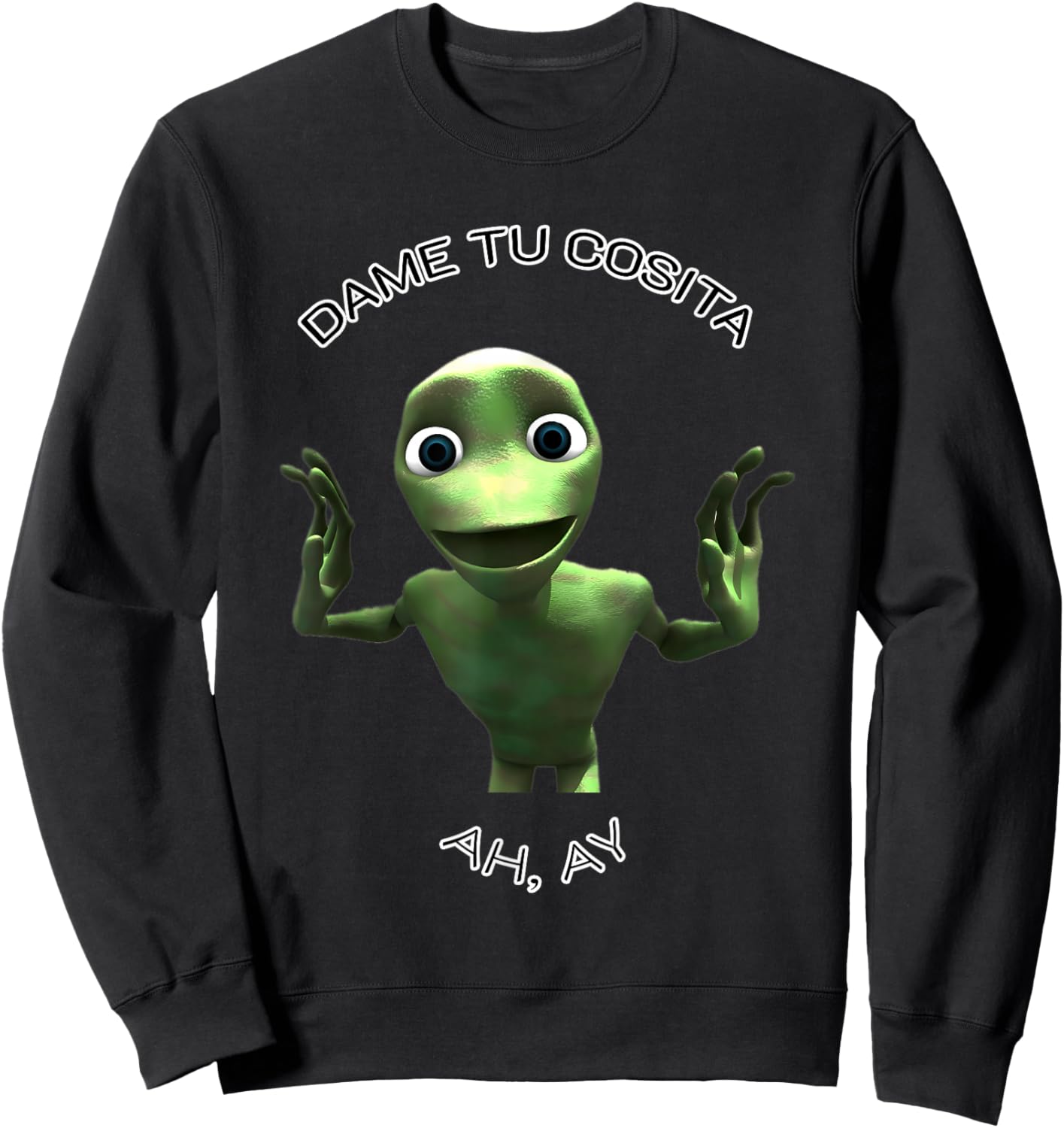 Dame Tu Cosita Dancing Green Alien Sweatshirt - Sweatshirt | Black