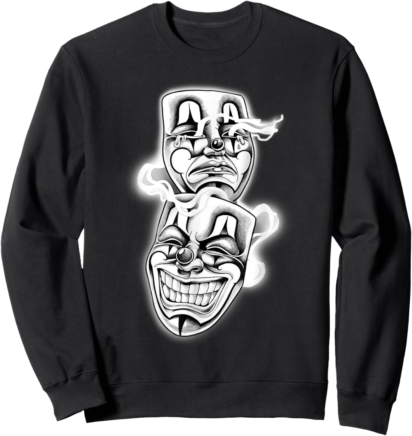 Laugh Now Cry Later Chicano Tattoo Flash Sweatshirt - Sweatshirt | Black