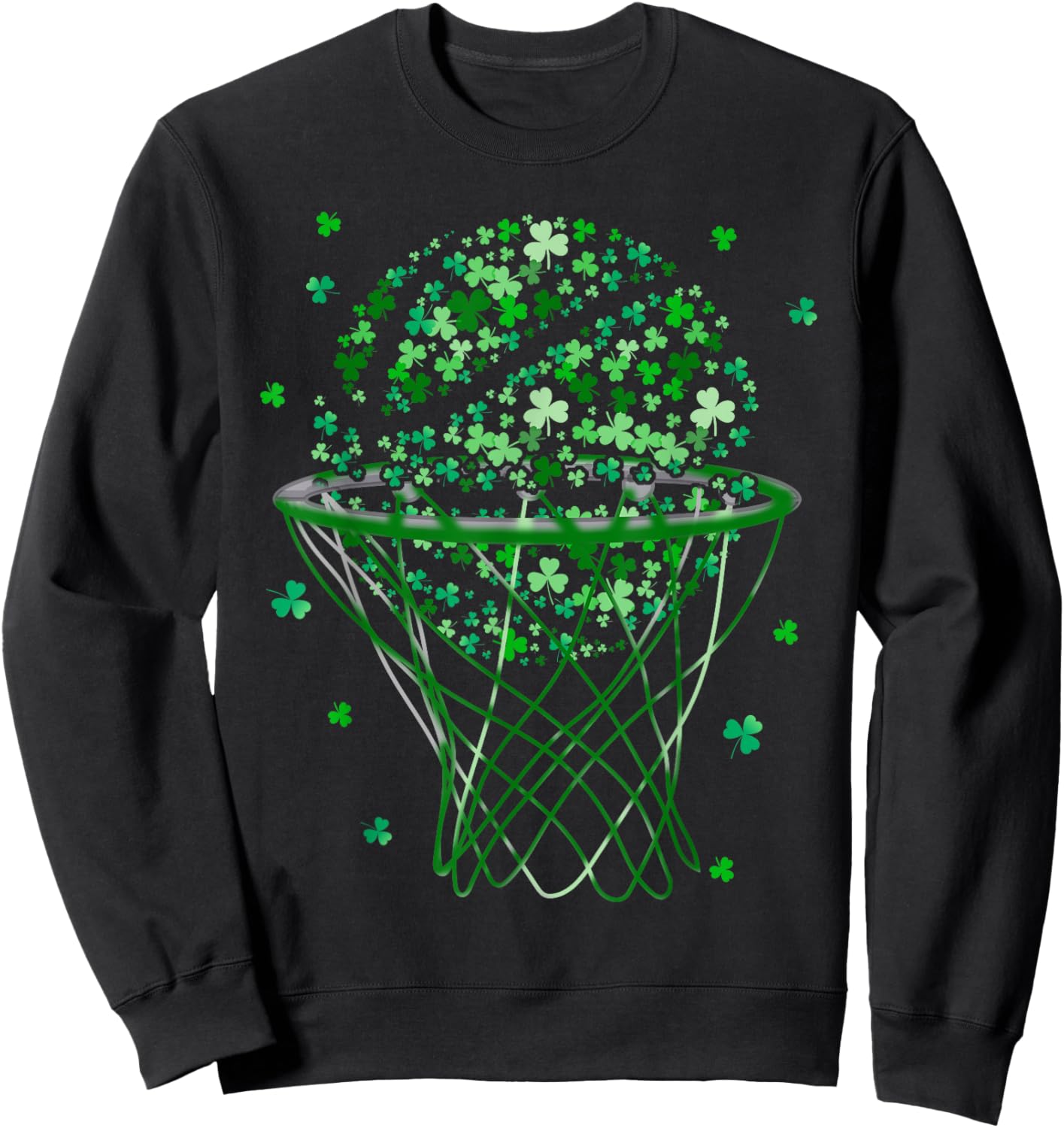 St Patricks Day Shamrock Basketball Saint Paddy's Kids Boys Sweatshirt - Sweatshirt | Black