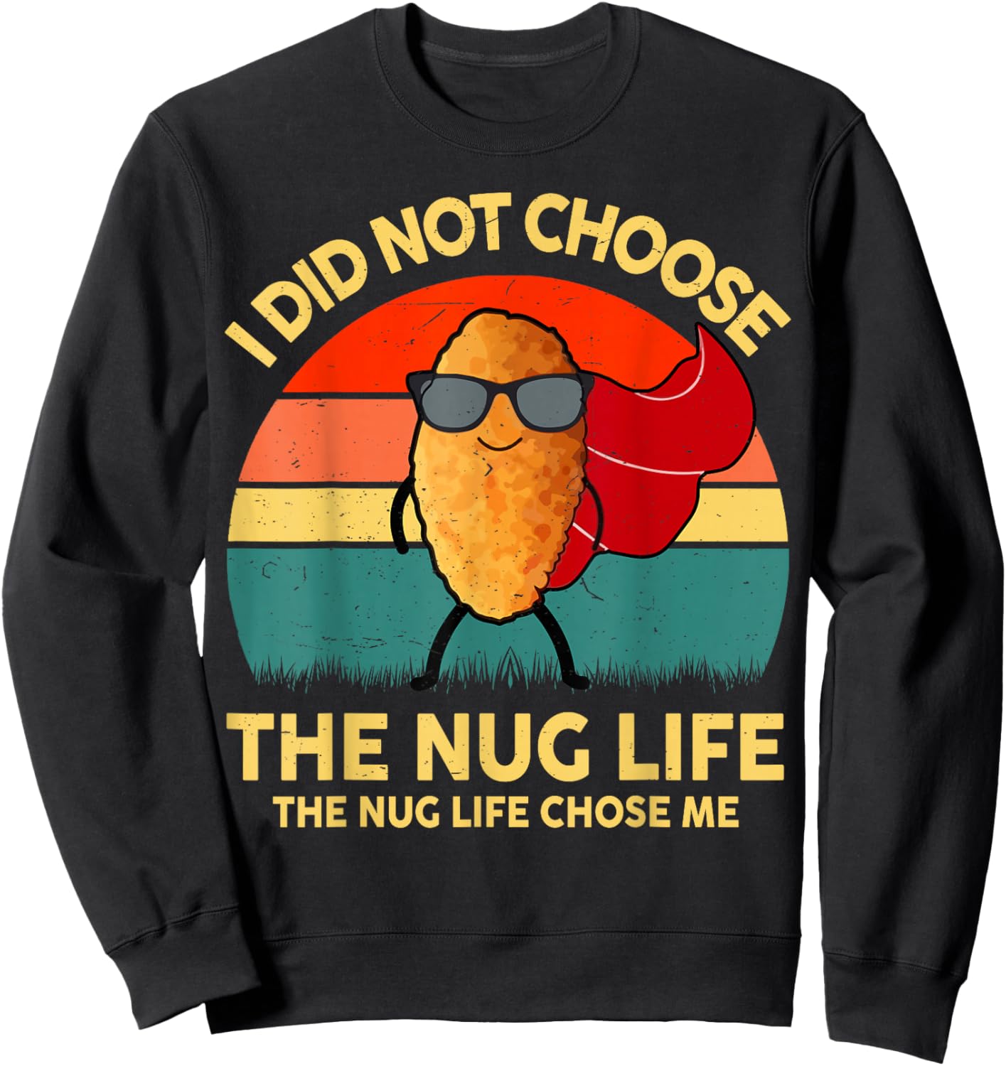 Kid Nug-Life I Love Chicken Nugget Boy Toddler Funny Graphic Sweatshirt - Sweatshirt | Black