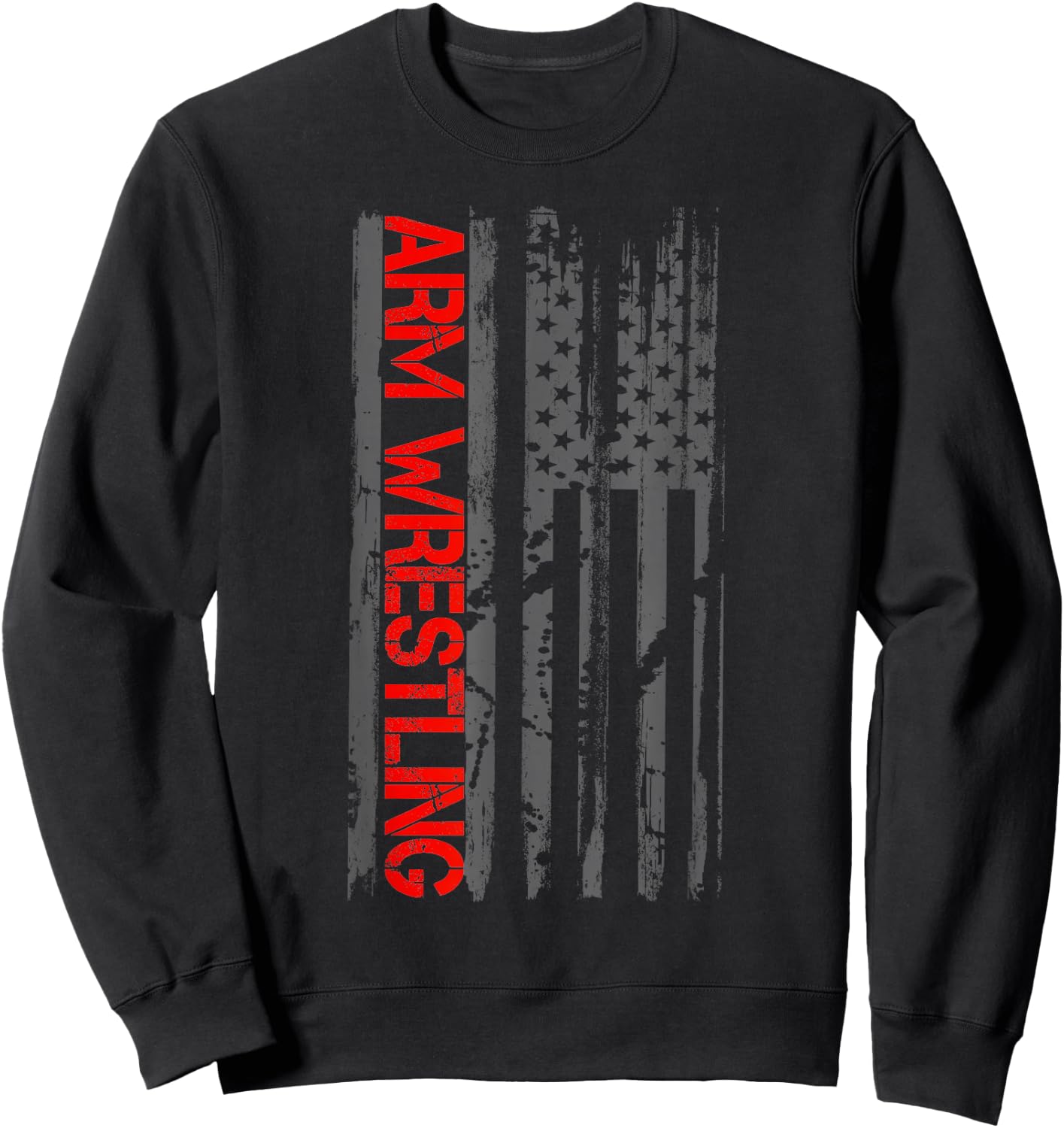 Arm Wrestling Patriotic American Flag Sweatshirt - Sweatshirt | Black