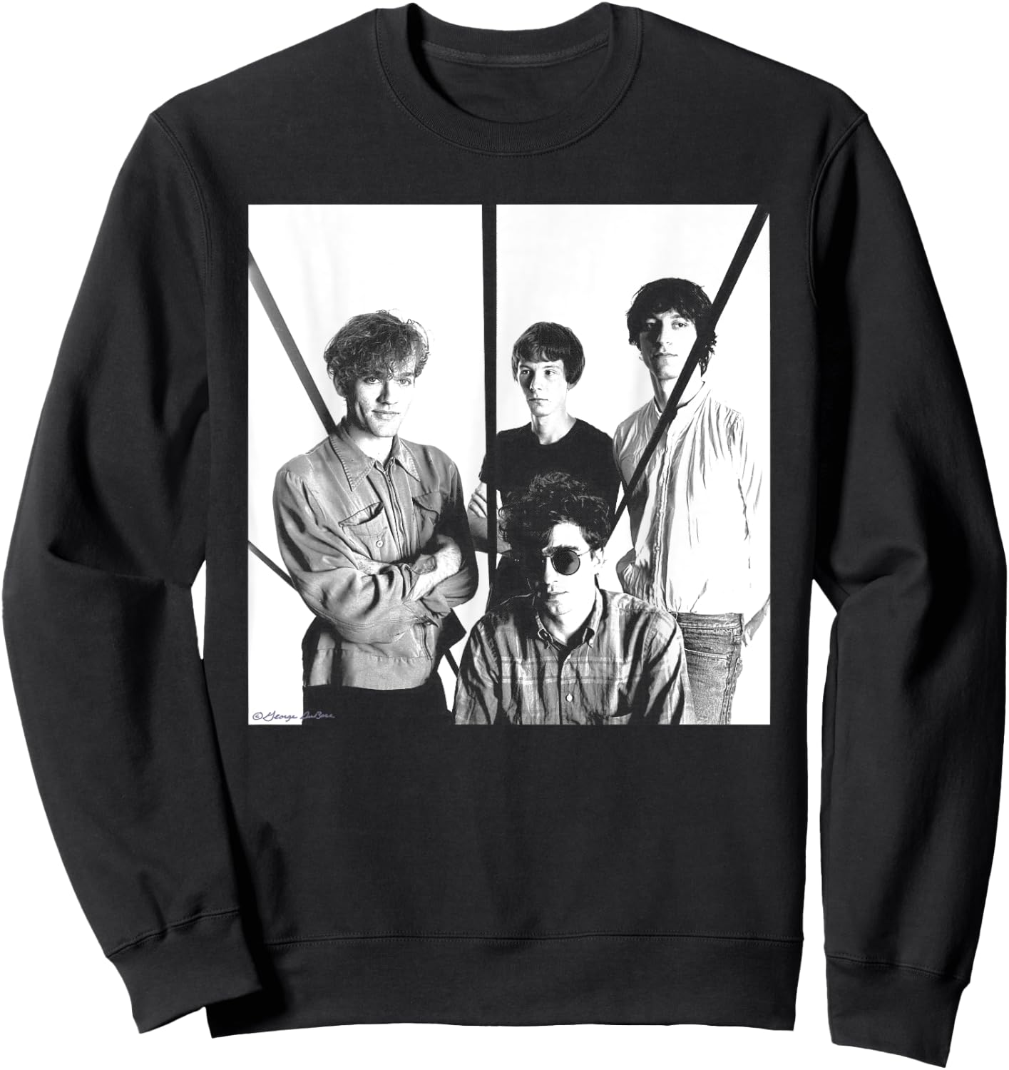 REM New York Band B&W Photo By George DuBose Sweatshirt - Sweatshirt | Black