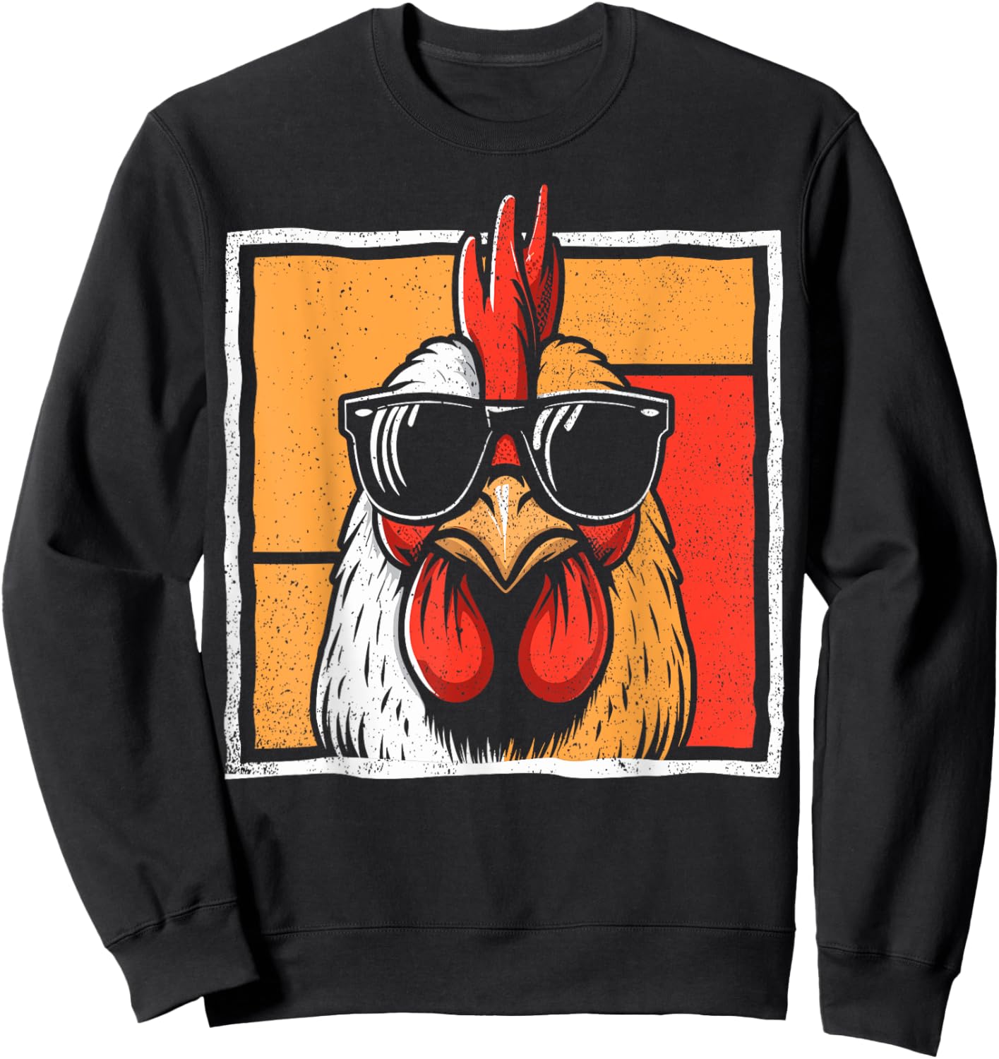Chicken Sunglasses Retro Vintage Funny For Farmer Men Women Sweatshirt - Sweatshirt | Black