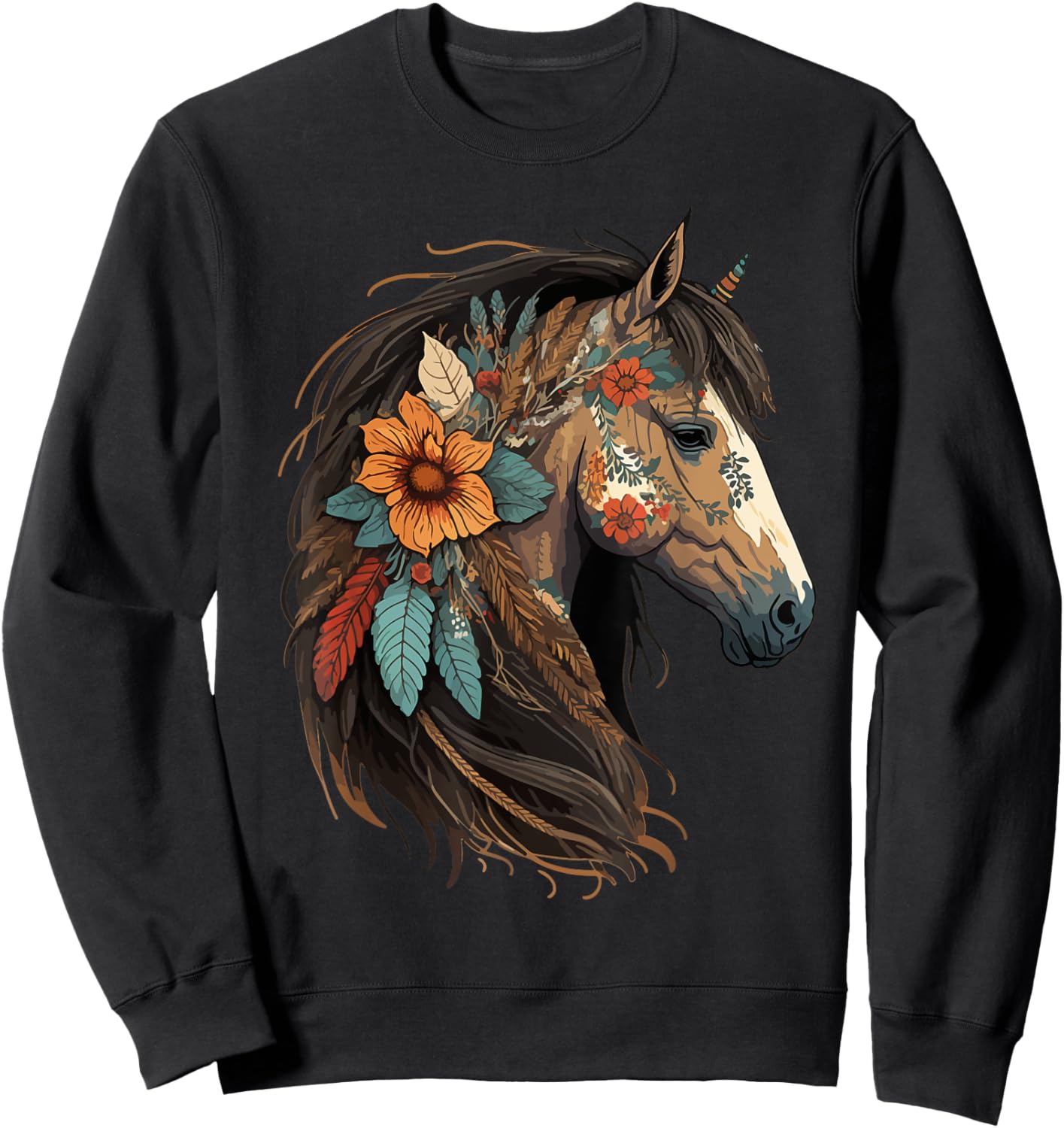 Just a girl who loves horses Co. Equestrian Horse Lover Western Cowgirl Horseback Riding Sweatshirt - Sweatshirt | Black