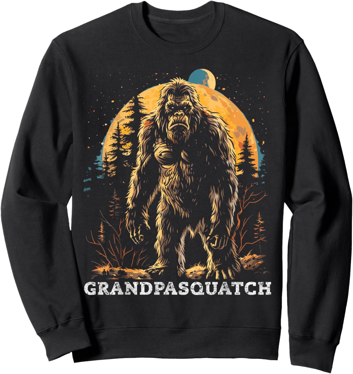 Grandpa Squatch Bigfoot Sasquatch Sweatshirt - Sweatshirt | Black