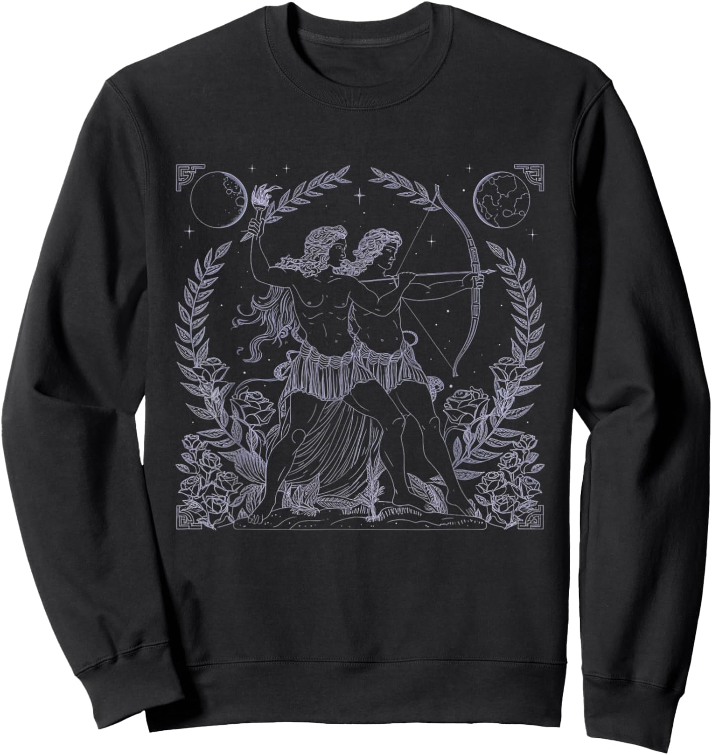 Eros and Psyche Cupid Greek Mythology Academia Gods Goddess Sweatshirt - Sweatshirt | Black