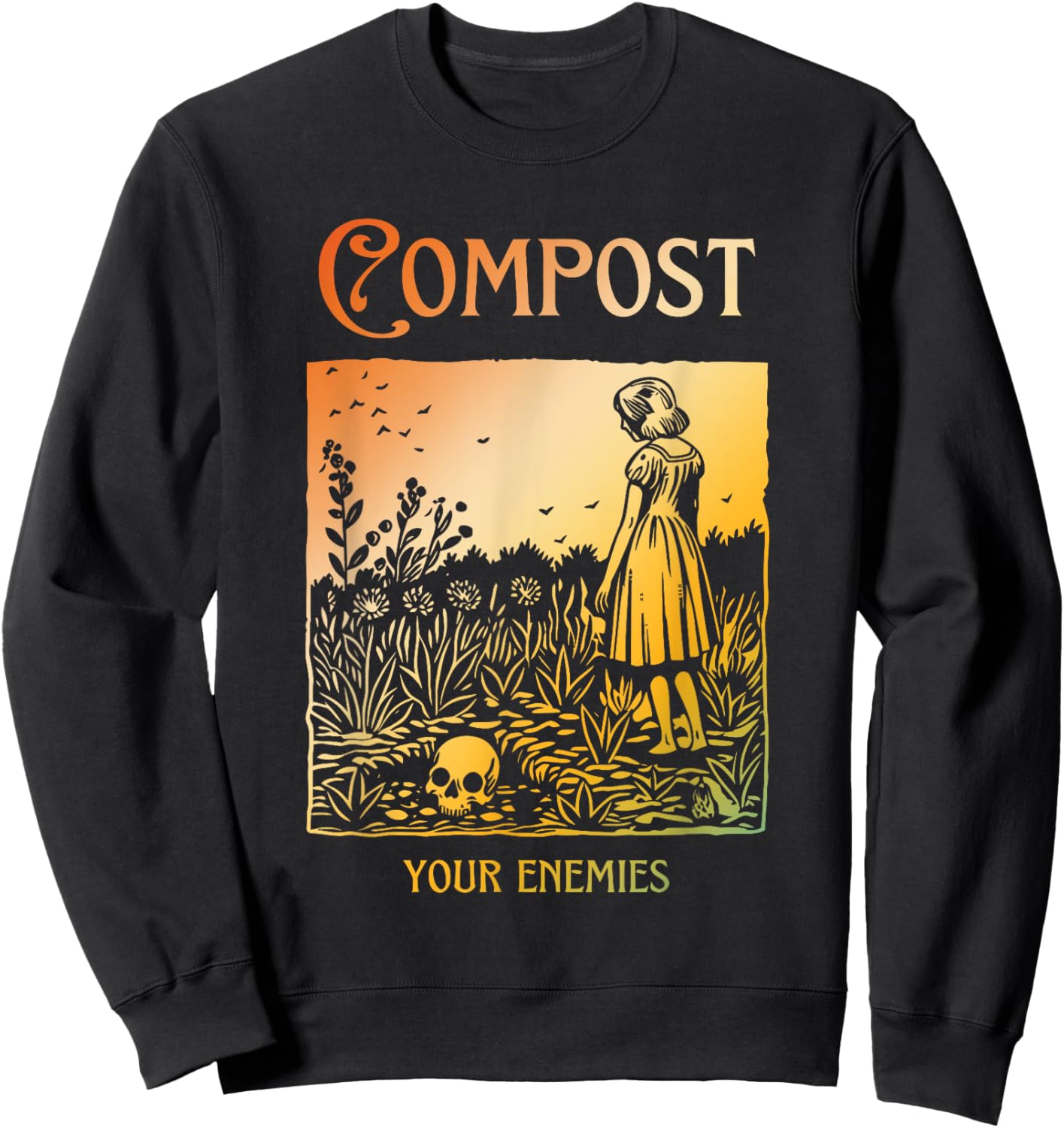 Compost Your Enemies Funny Halloween Sweatshirt - Sweatshirt | Black