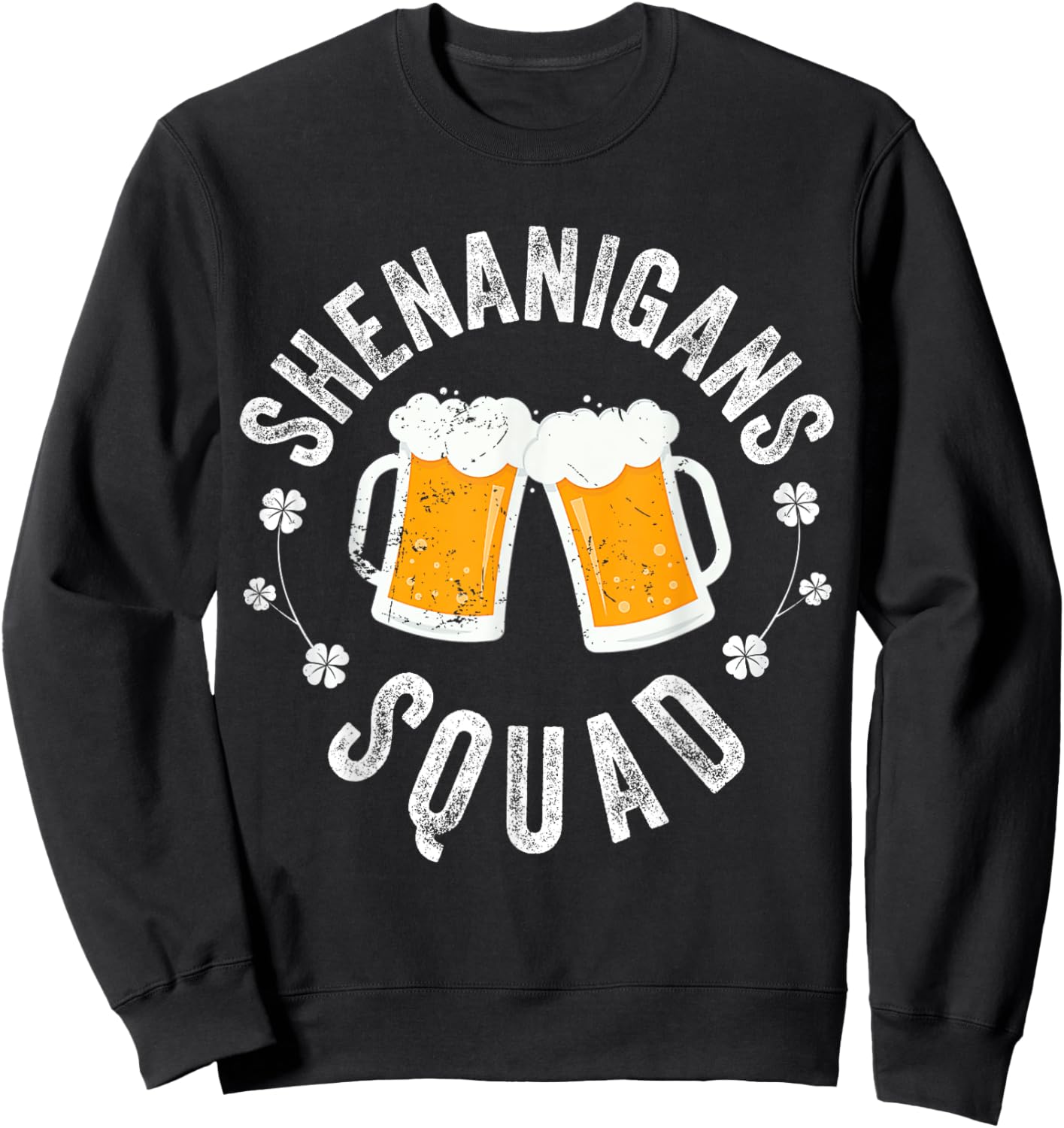 Shenanigans Squad Beer Irish Shamrock St. Patrick's Day Sweatshirt - Sweatshirt | Black