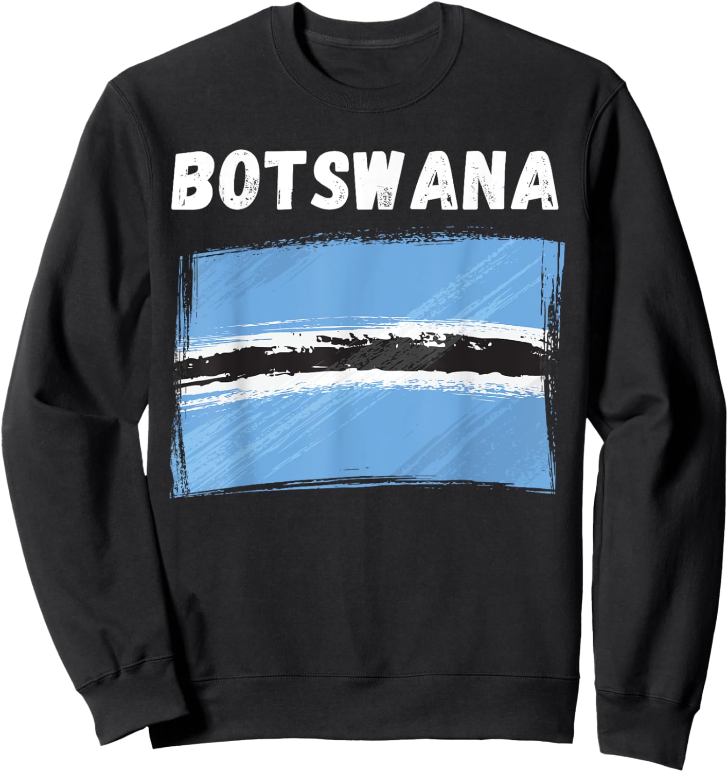 Botswana Flag Vintage Grunge Batswana Flag Botswana Souvenir Sweatshirt - Sweatshirt | Black