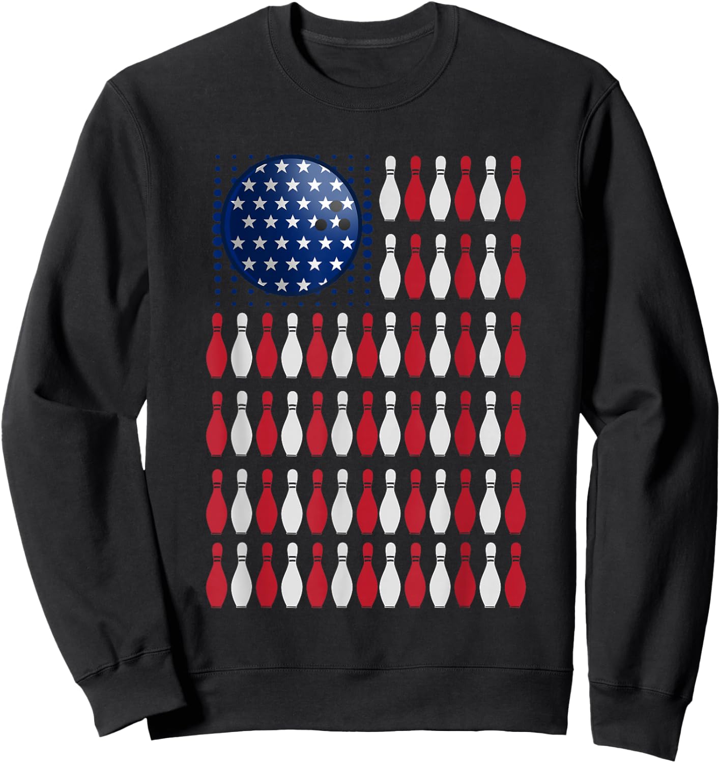 American Flag Bowling | Bowler Gifts for Bowling Team Sweatshirt - Sweatshirt | Black