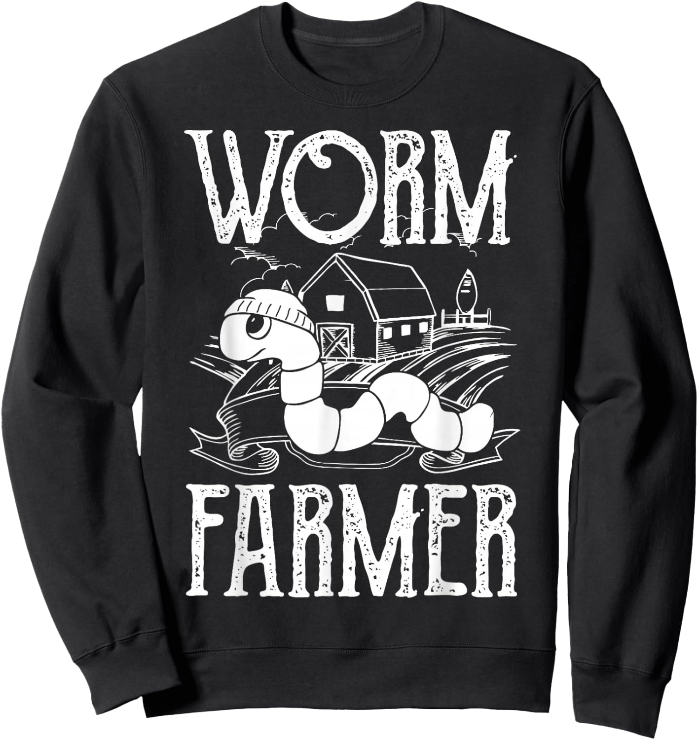 Worm Farmer Vermiculture Gardening Farming Compost Sweatshirt - Sweatshirt | Black
