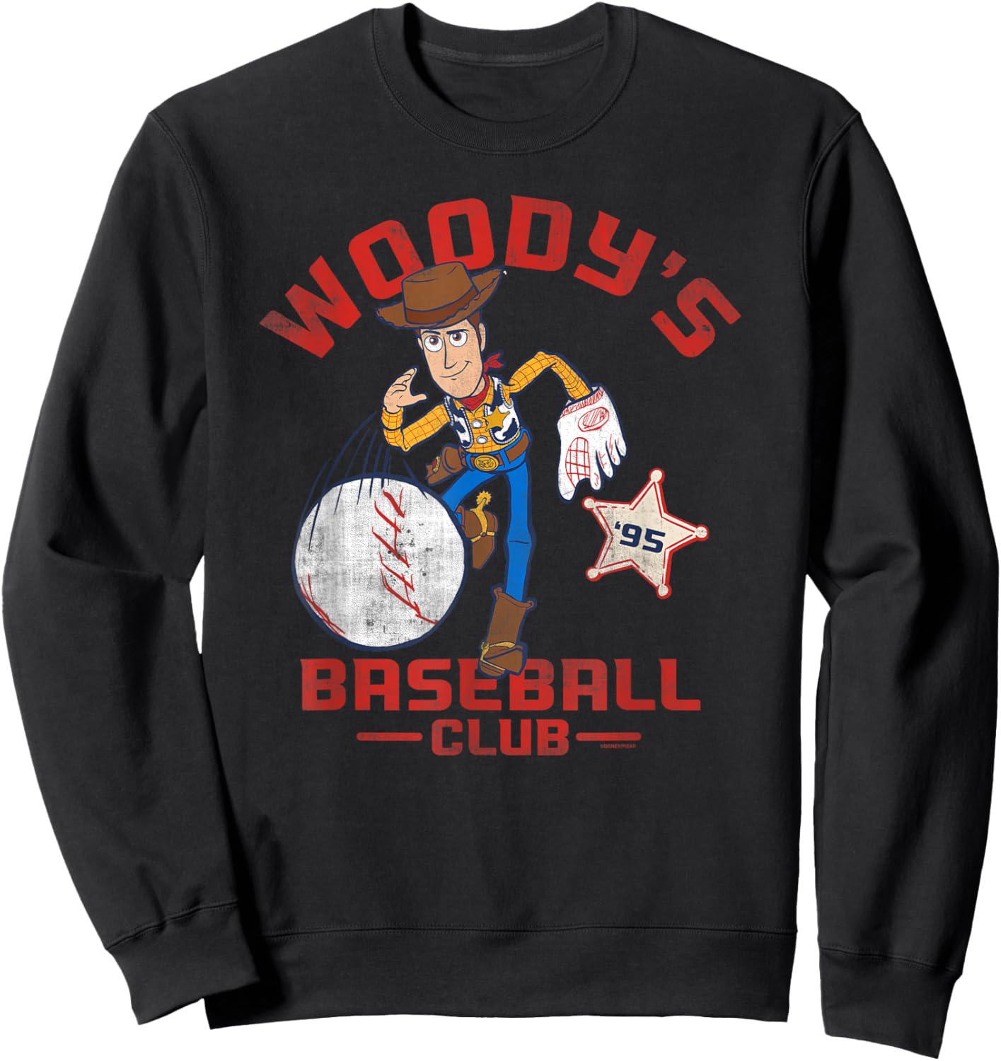 Disney and Pixar's Toy Story Woody's Baseball Club 95 Sports Sweatshirt - Sweatshirt | Black